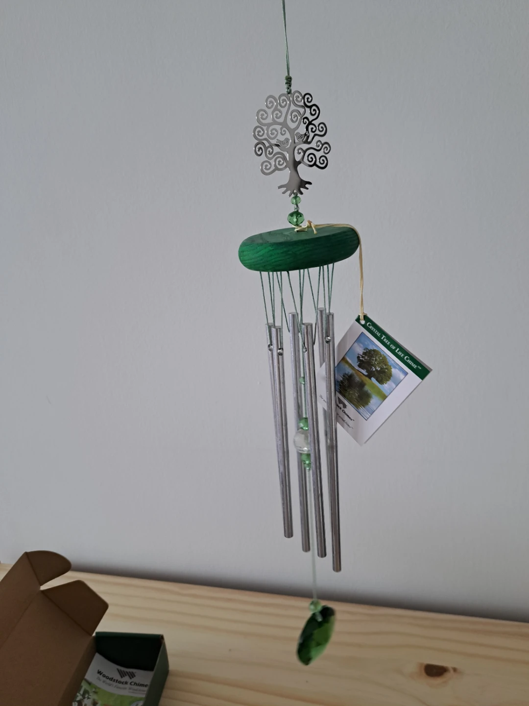 wind chime made of wood, glass and metal - photo 4