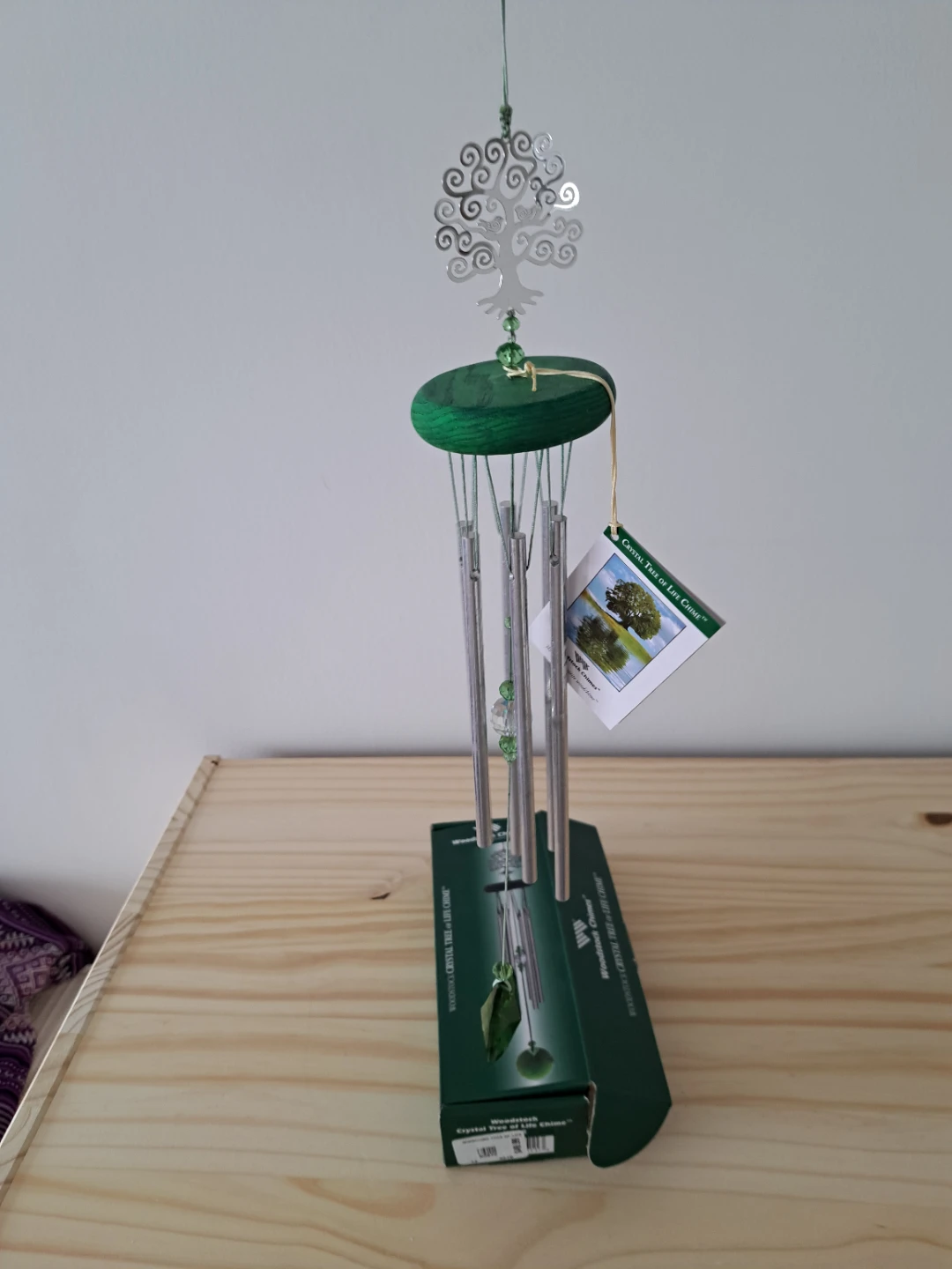 wind chime made of wood, glass and metal - photo 5
