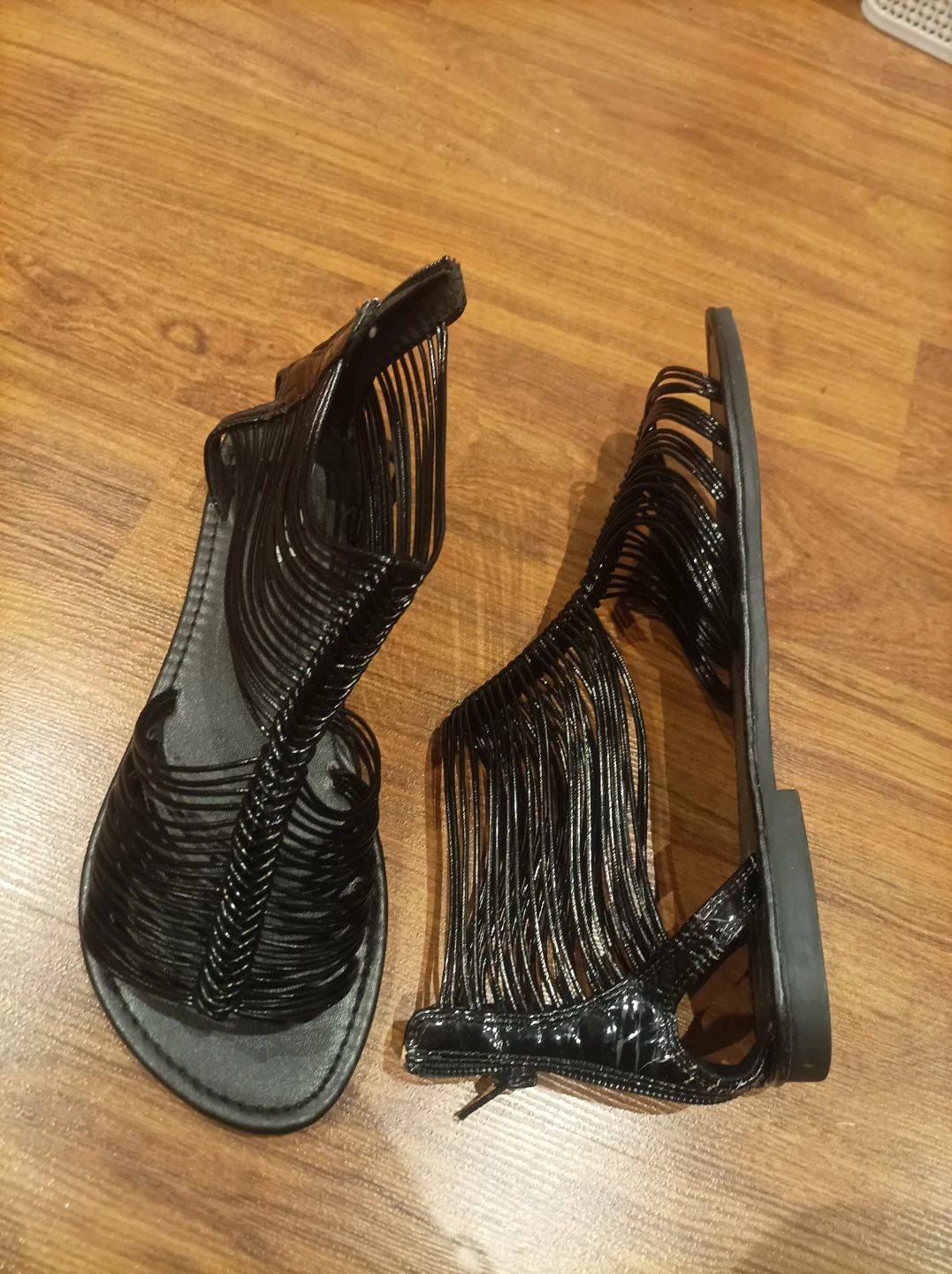 Black Gladiator Sandals 7.5