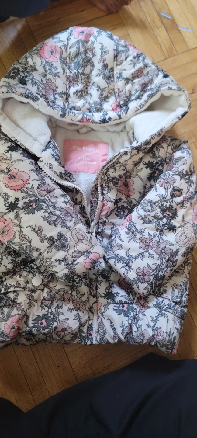 Joe Fresh Baby Girl's Floral Puffer Jacket 6-12 Months