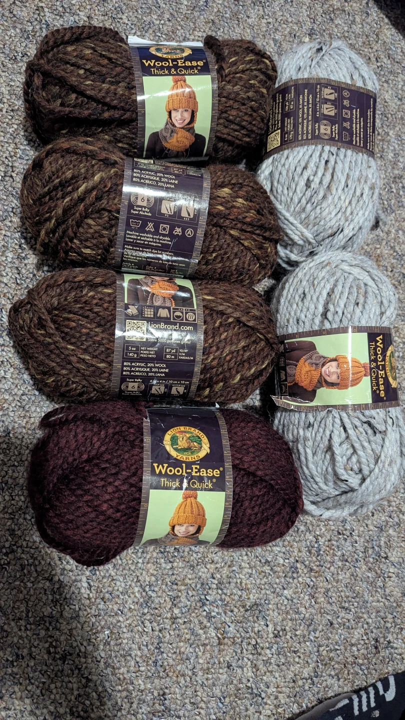 6 Skeins- Lion Brand Wool-Ease Yarn