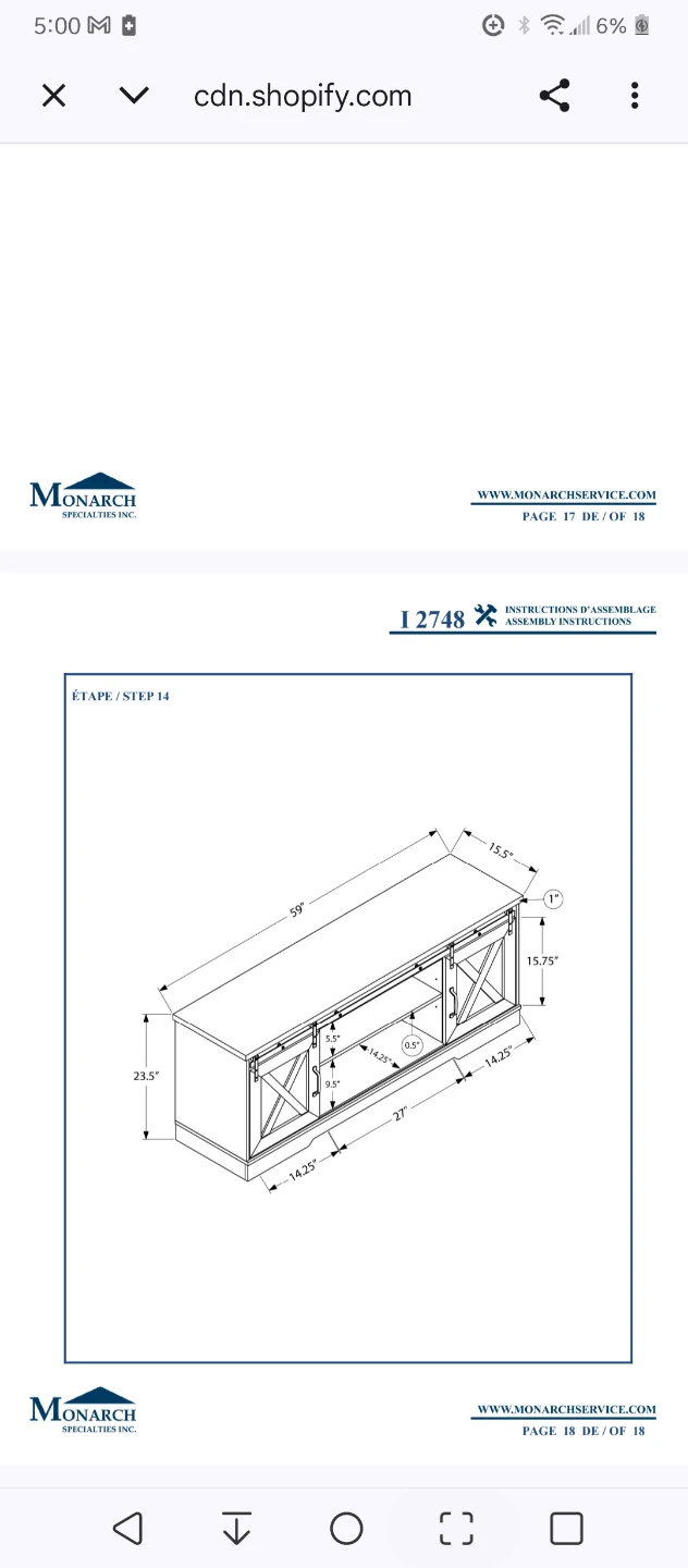 Monarch Specialties Barn Door TV Stand - photo 2