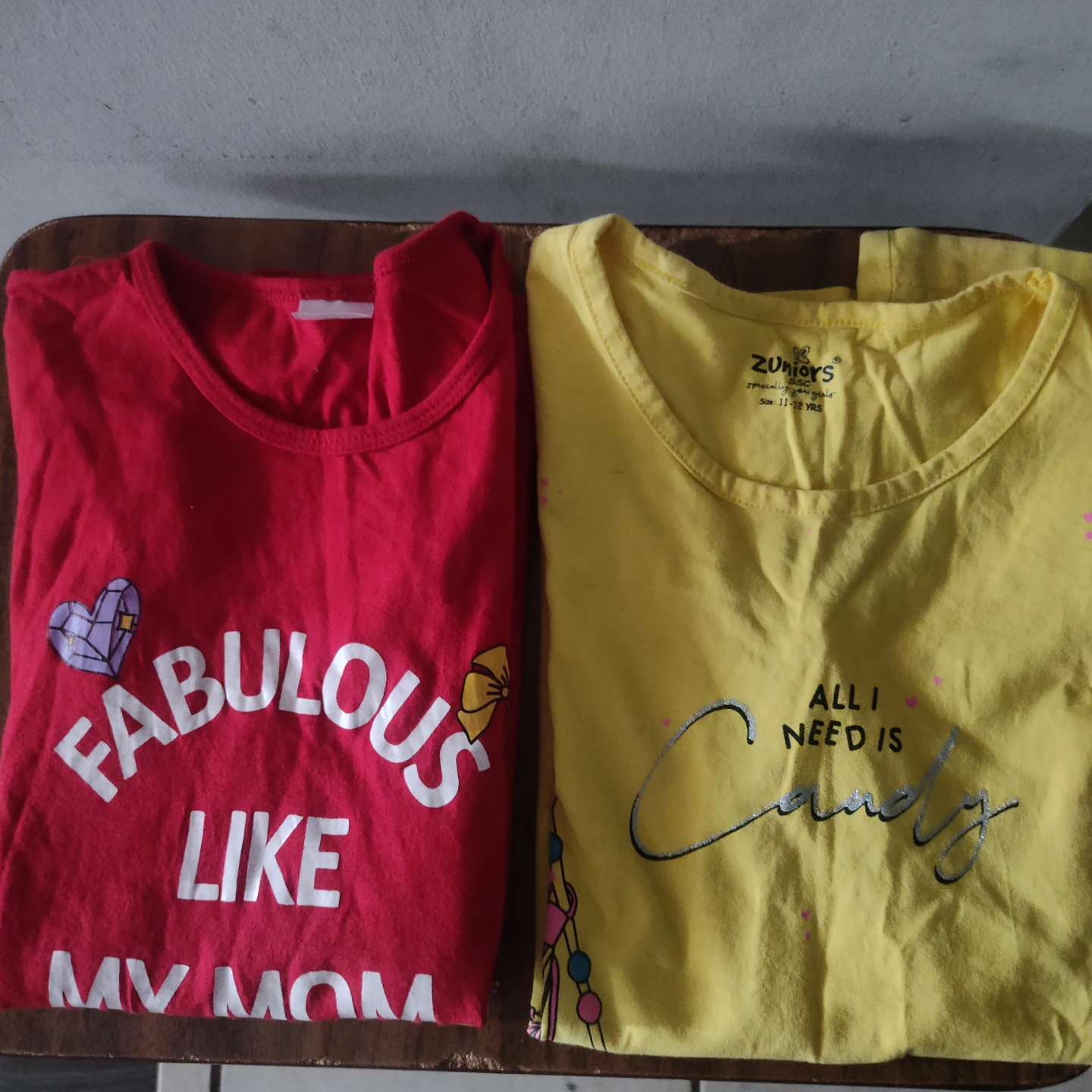 Girls T-Shirts - Red & Yellow (7-9) years
