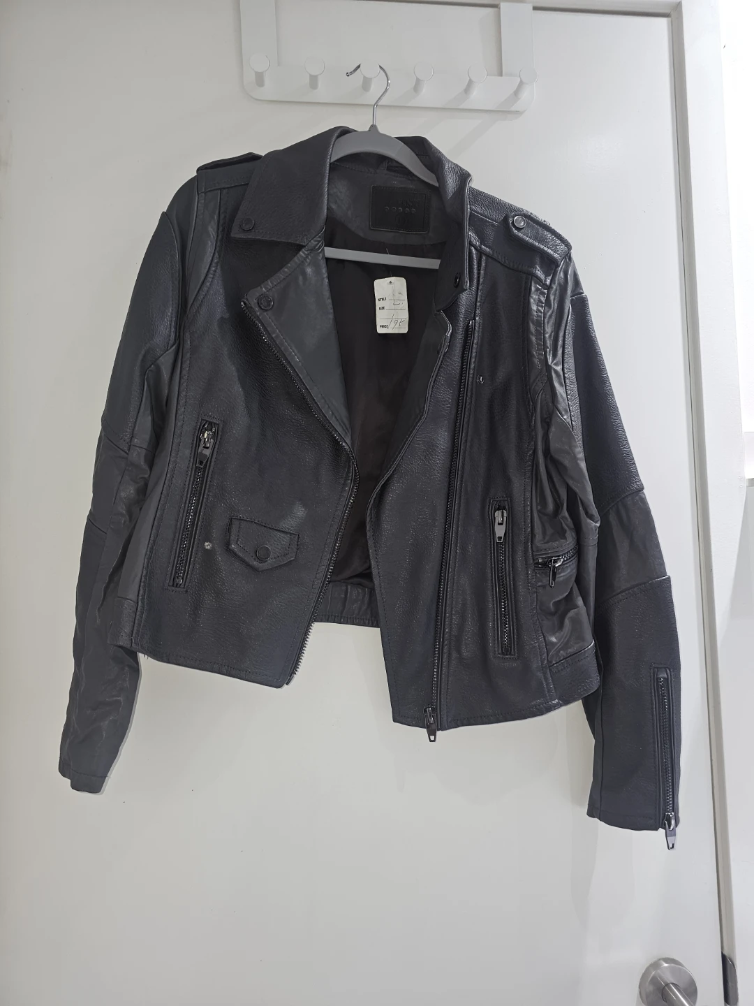 Black Faux Leather Moto Jacket