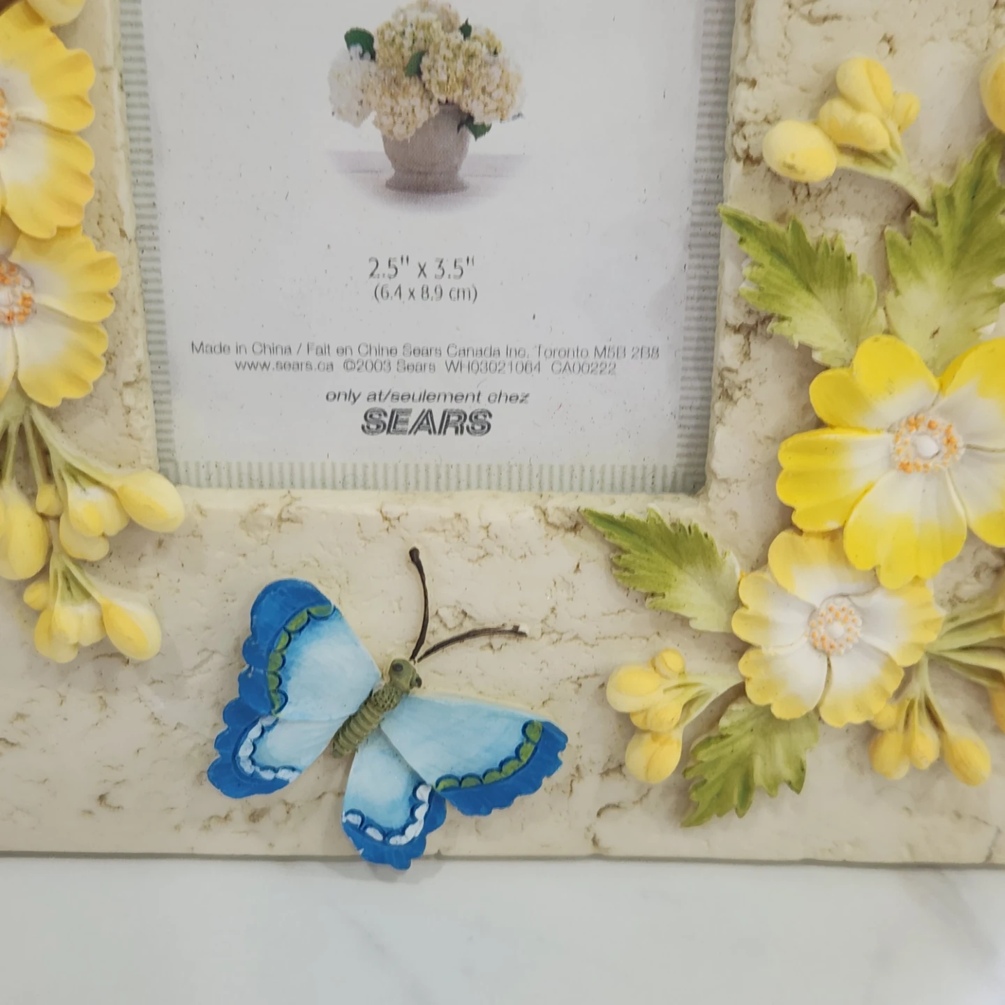 Beautiful ceramic butterflies and flowers small photo frame - photo 2