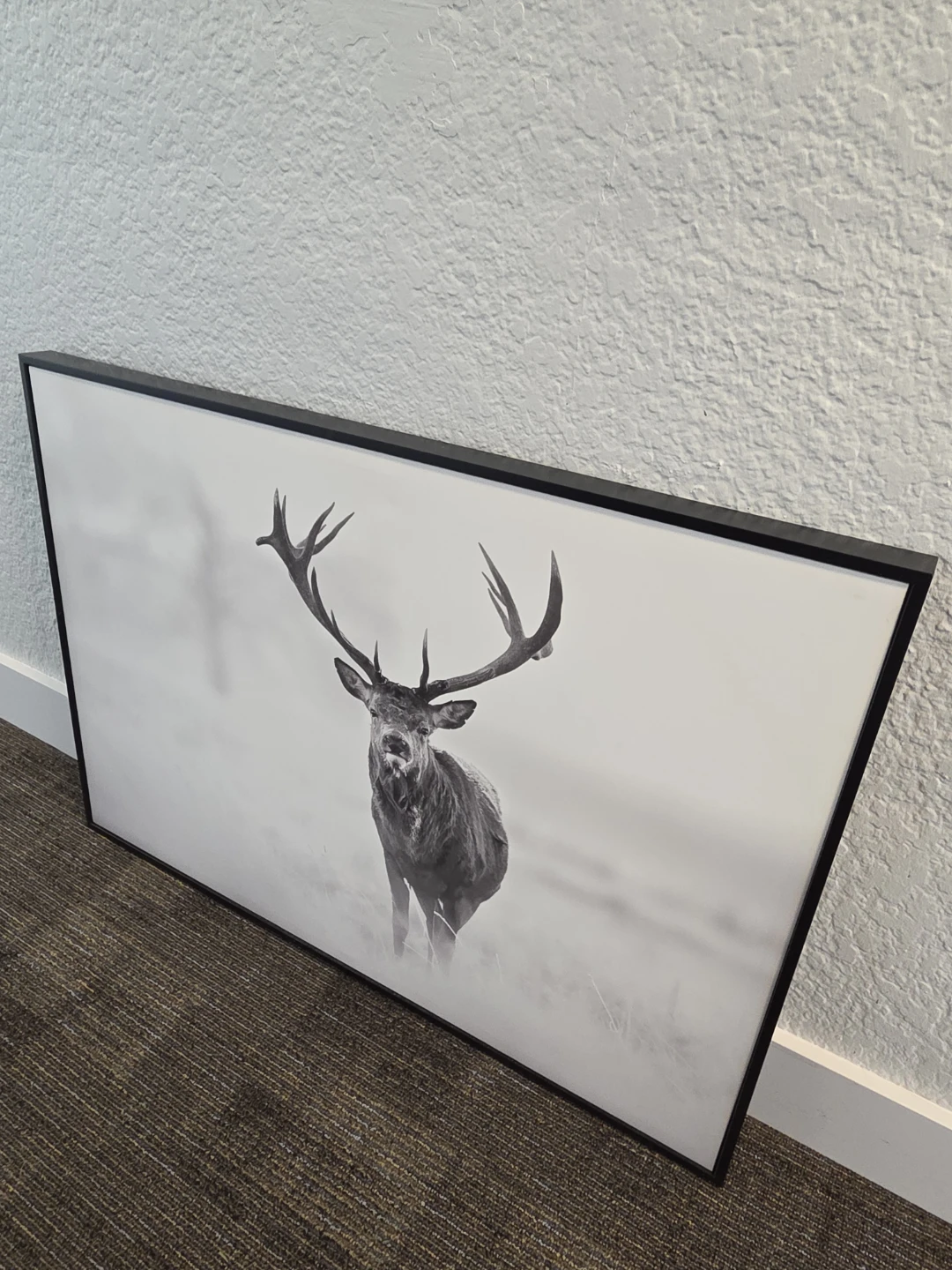 Framed Black and White Stag Wall Art - photo 3