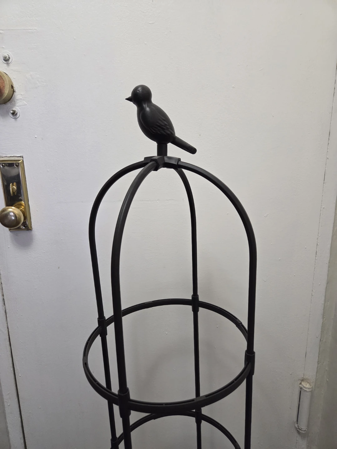 Black Garden Plant Trellis with Bird Topper