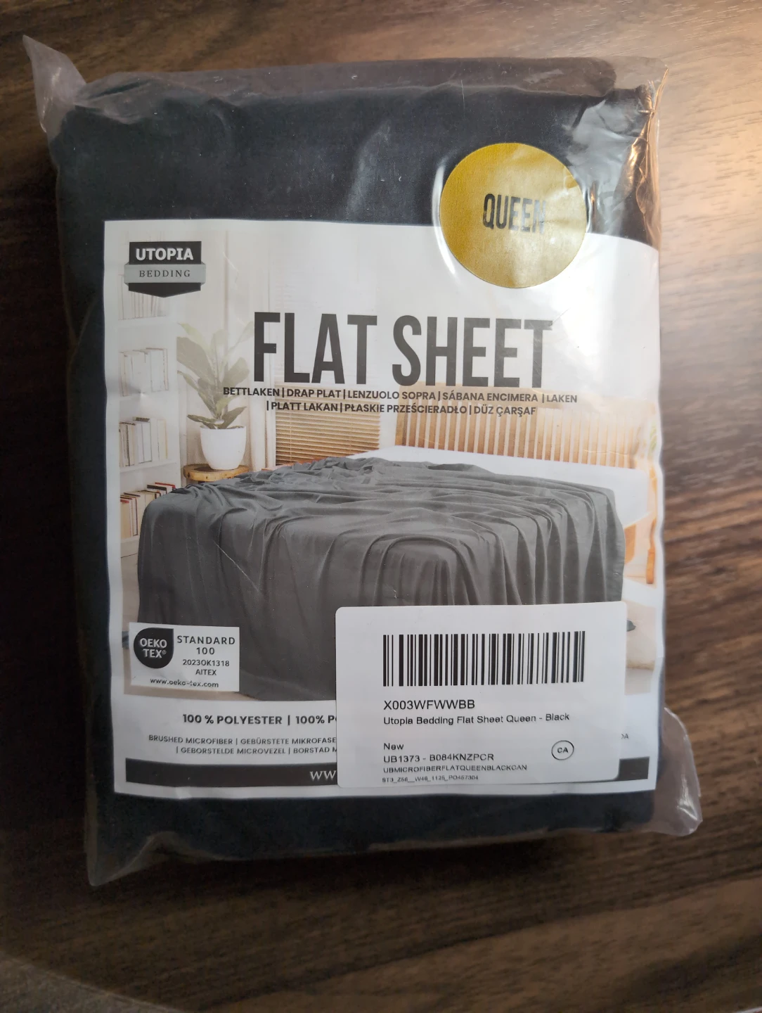Utopia Bedding Queen Flat Sheet - Black