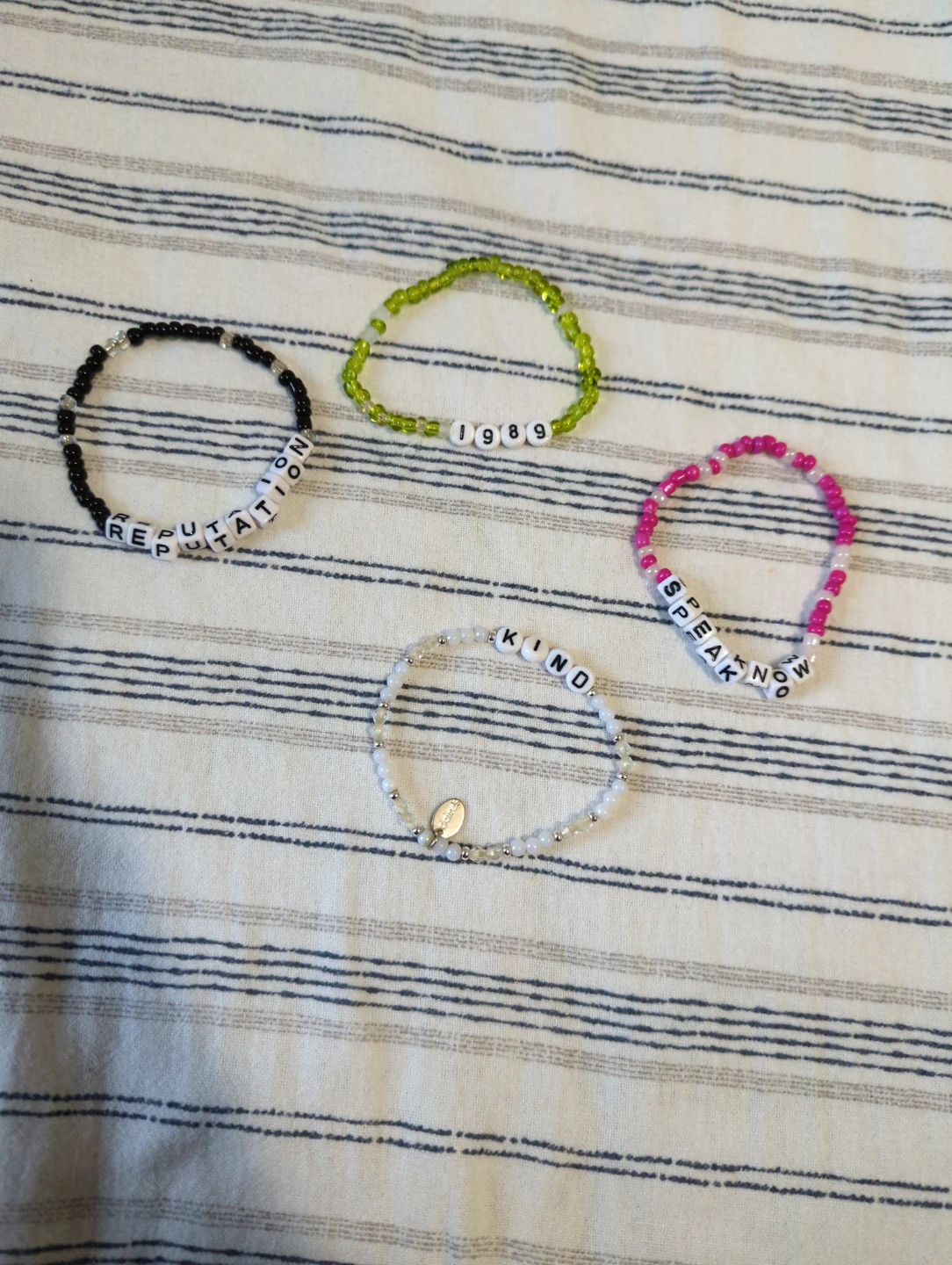 Set of 4 Beaded Bracelets with sayings