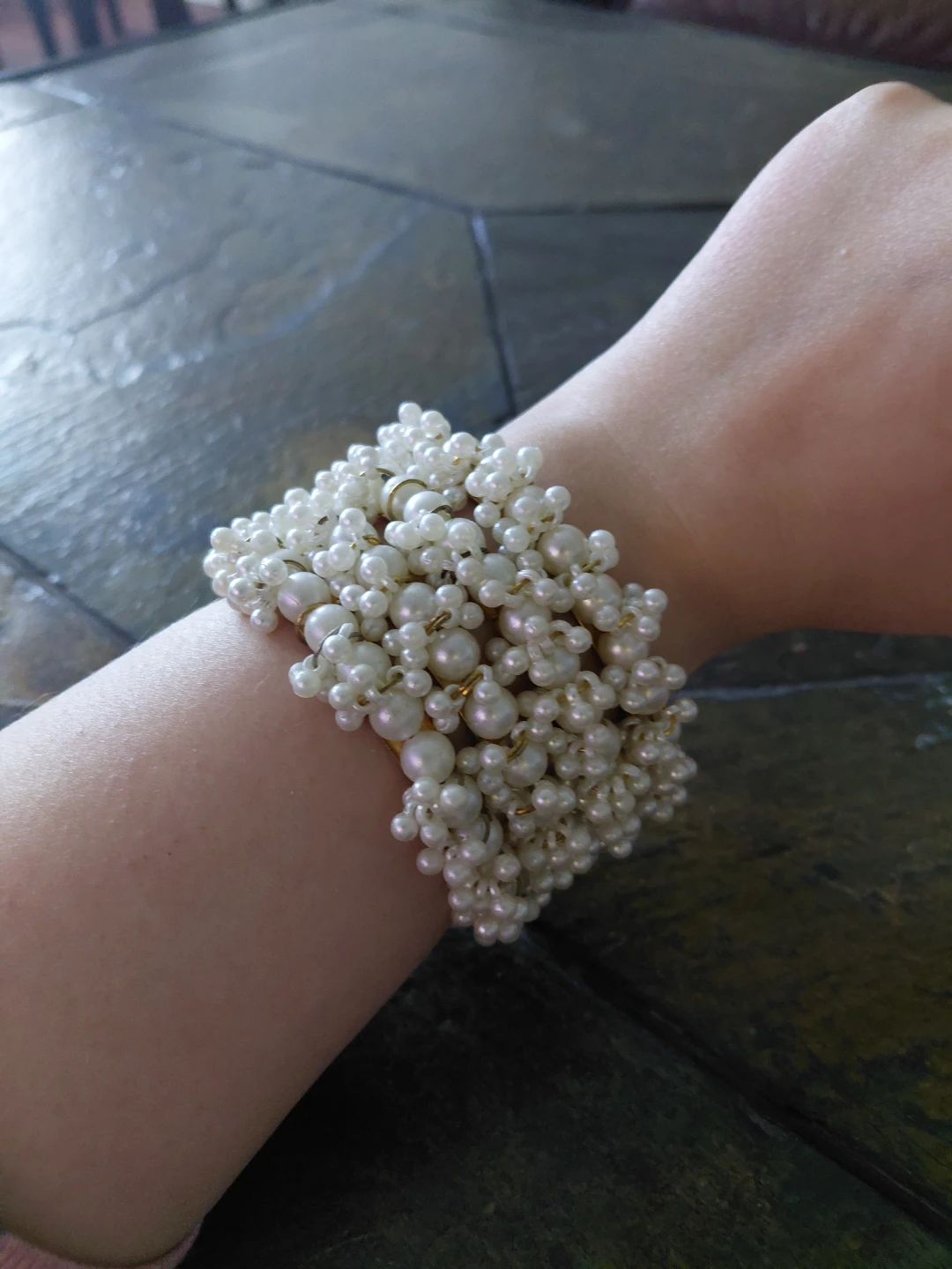 Set of 4 Pearl Beaded Bangles