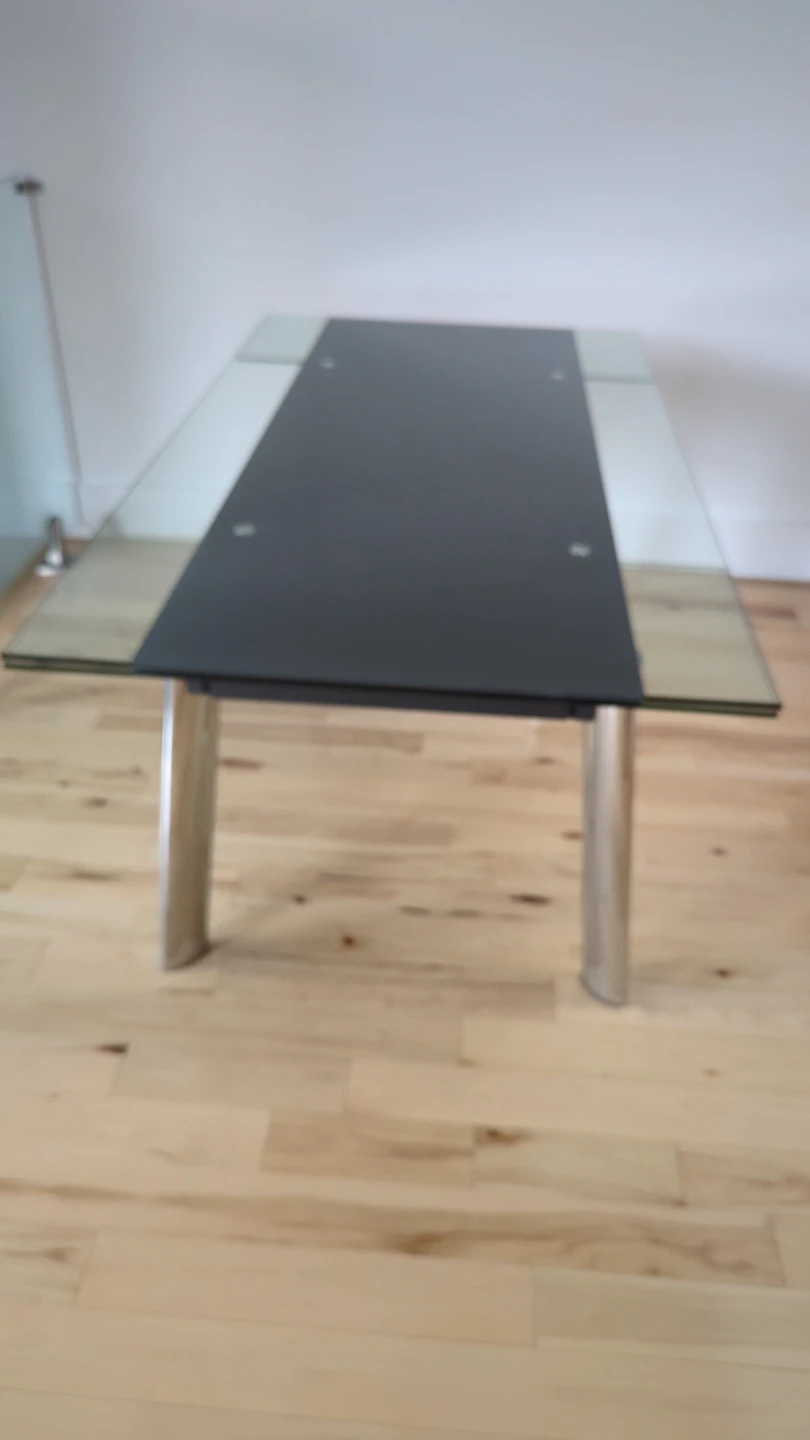 Glass Top Dining Table with Metal Legs