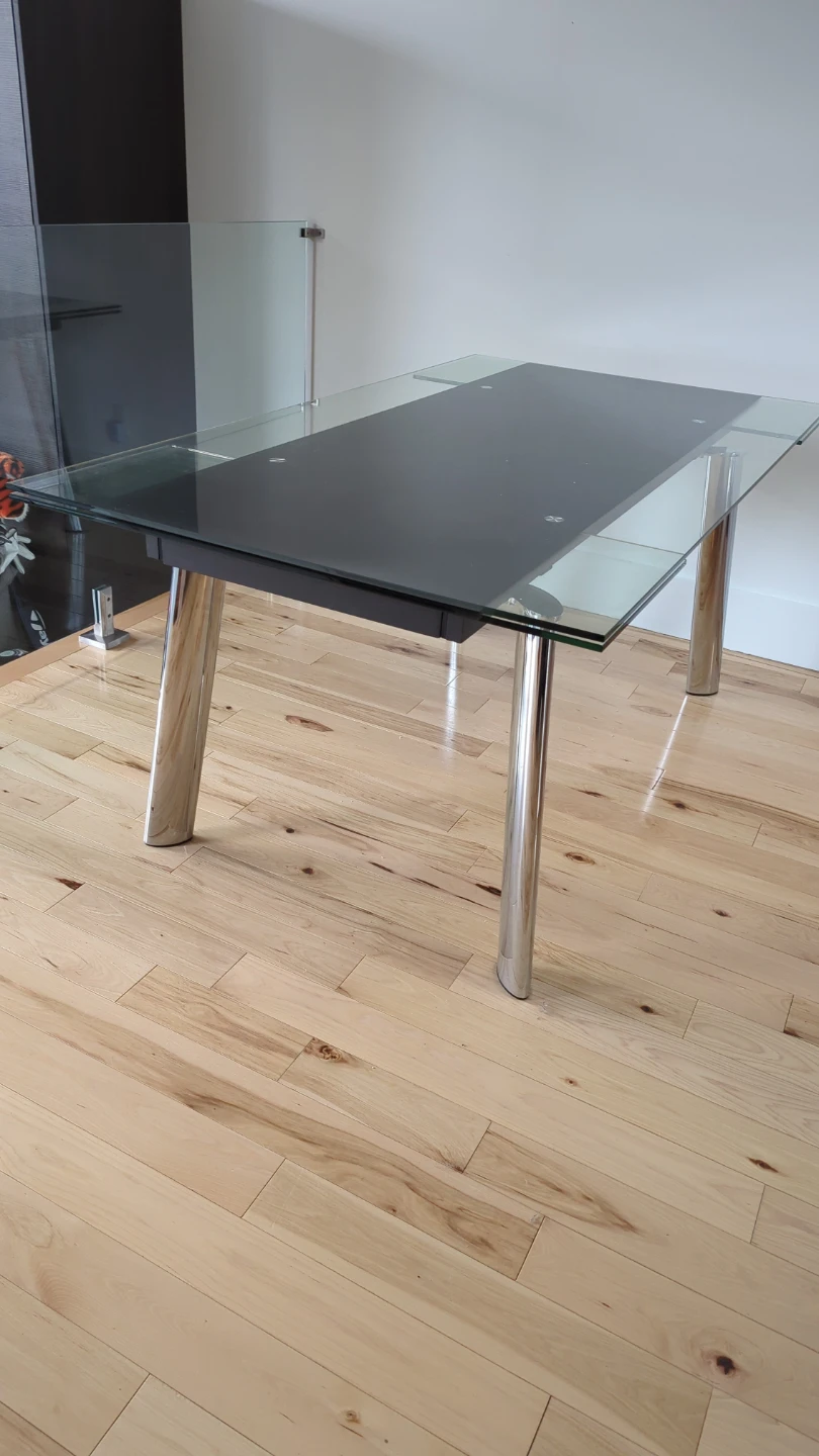 Glass Top Dining Table with Metal Legs - photo 2