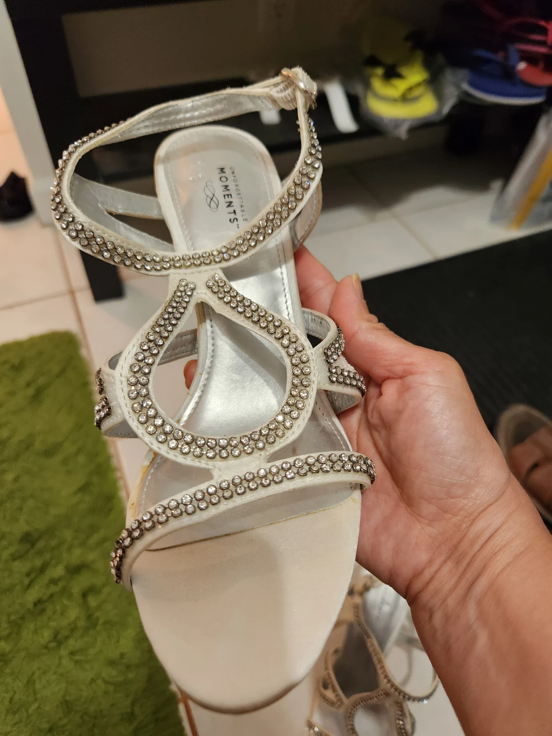 White Bejeweled Strappy Heels - photo 2