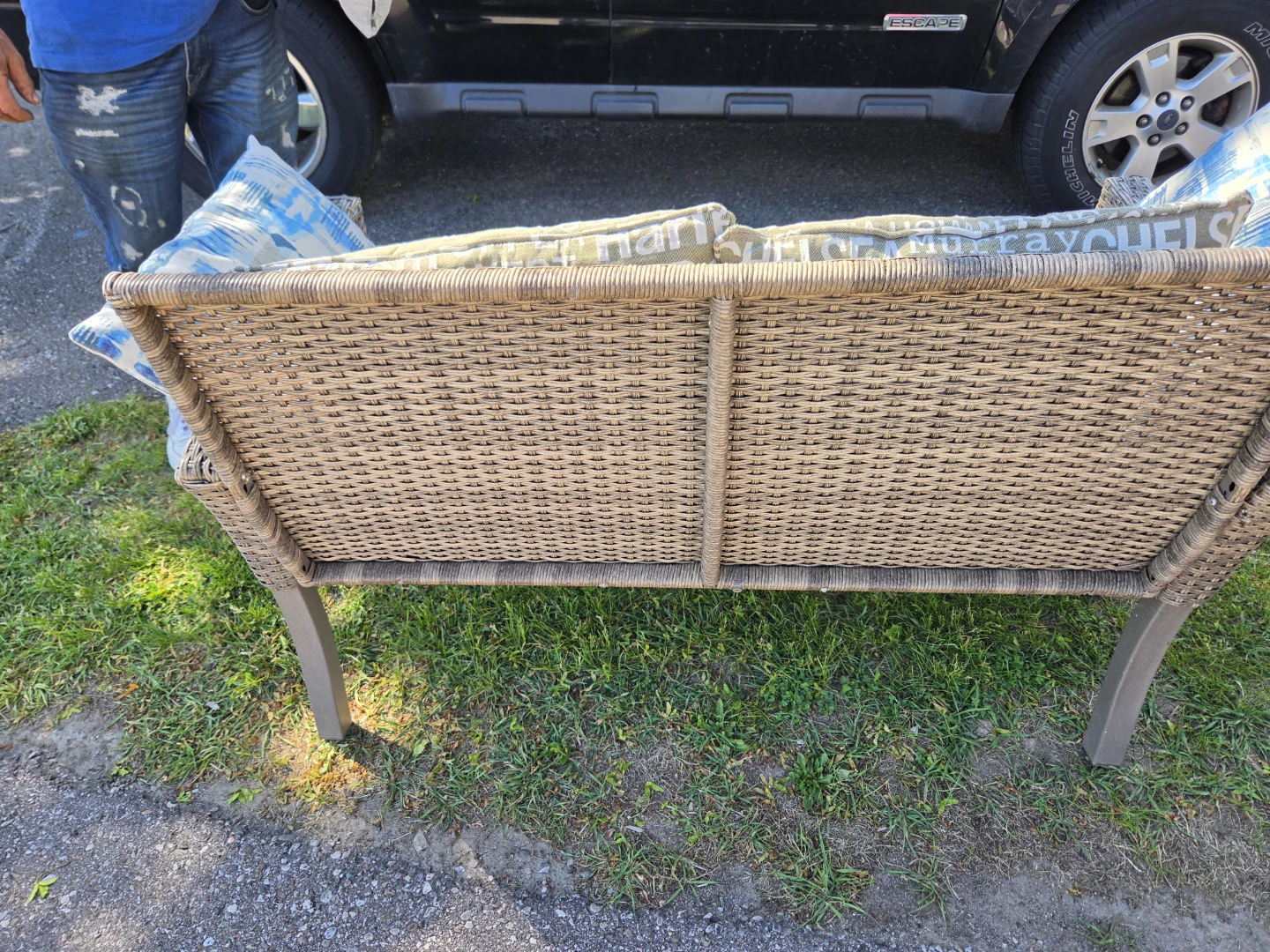 Wicker Outdoor Loveseat with Cushions