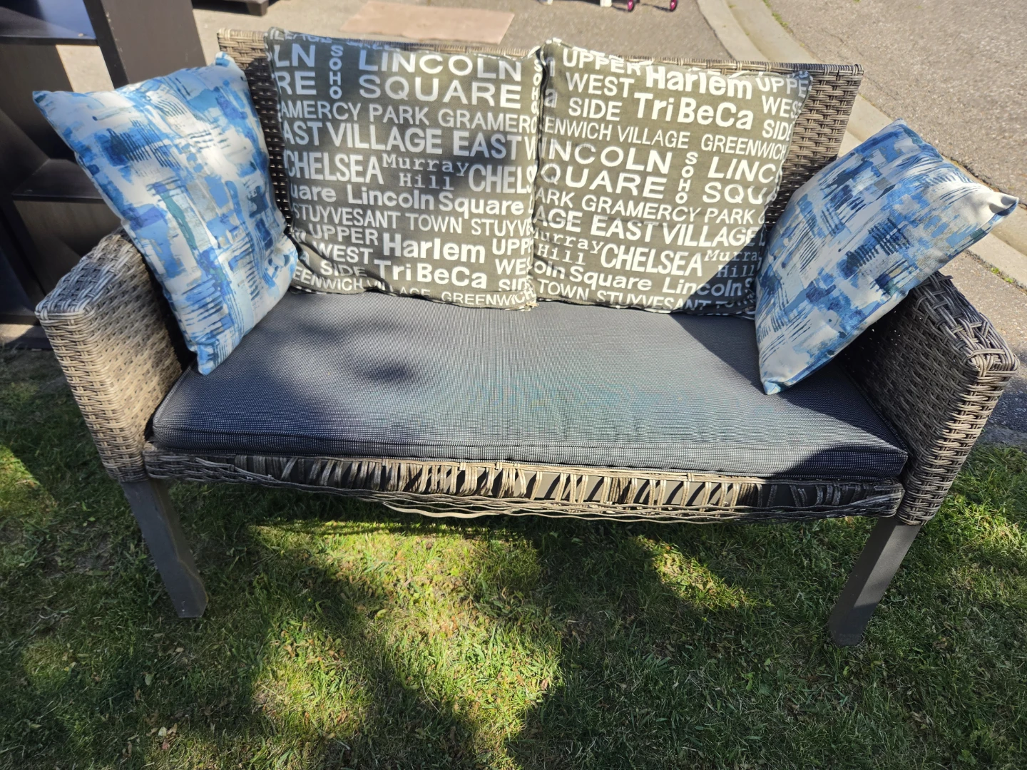 Wicker Outdoor Loveseat with Cushions - photo 2