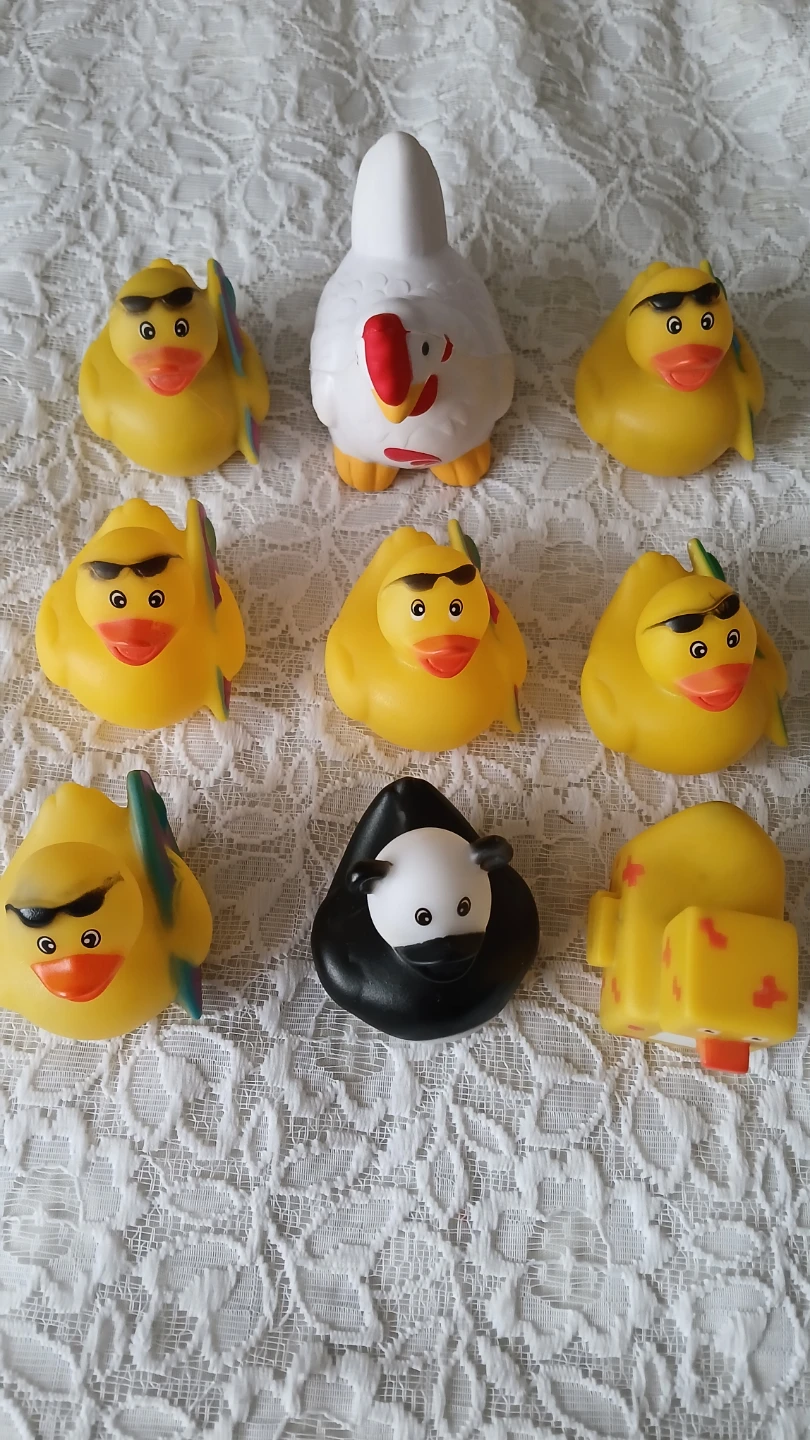 Collection of 9 rubber bath toys for $5.00