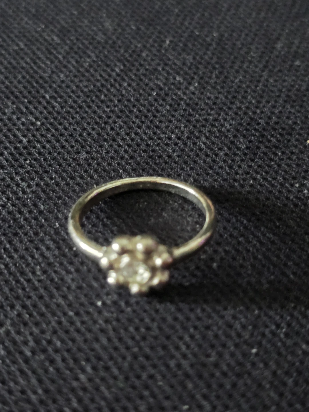 Silver-tone Flower Ring with Clear Stone size8-8,5 - photo 3