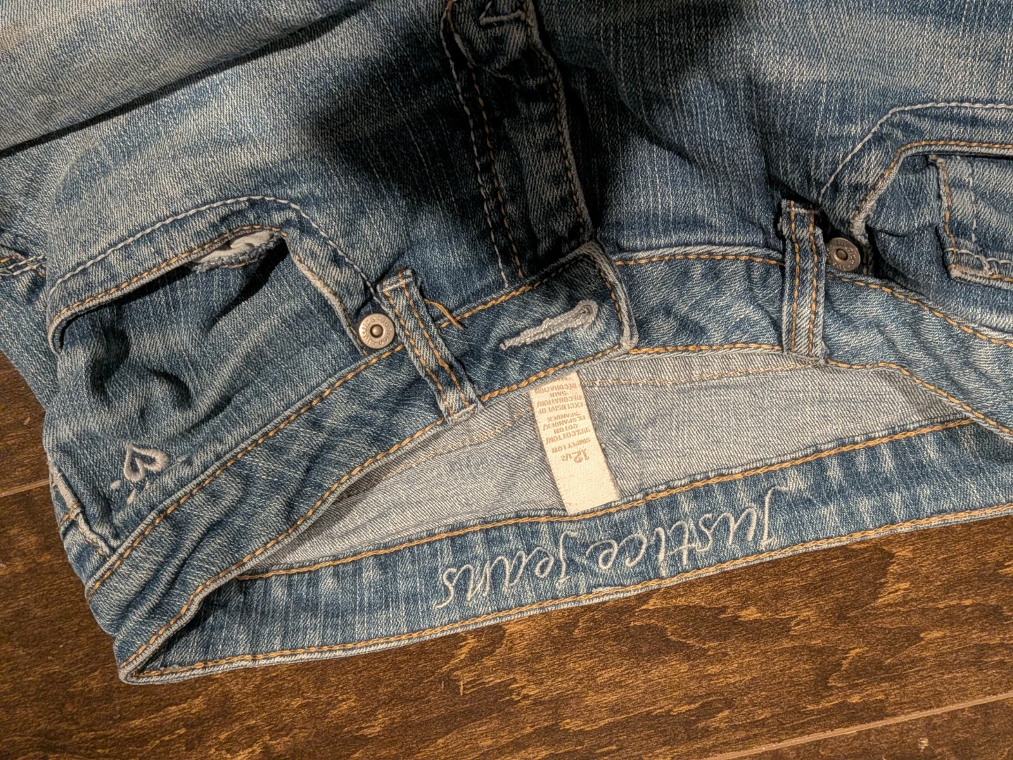 Justice Jeans Girls Size 12R Bootcut Light Wash Denim - photo 3