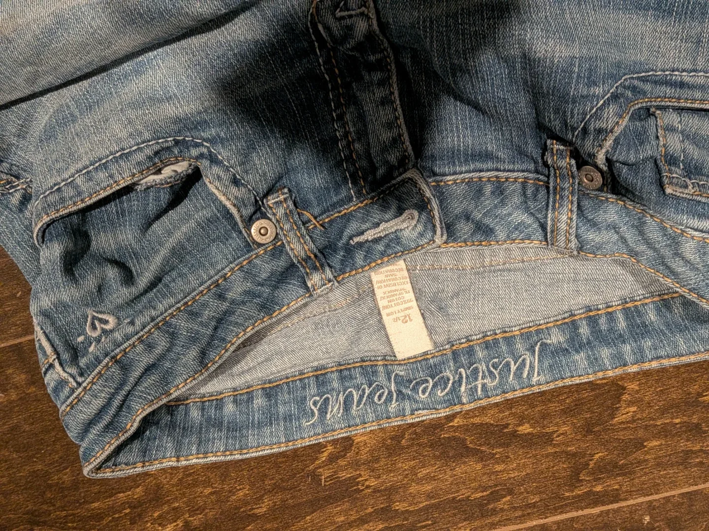 Justice Jeans Girls Size 12R Bootcut Light Wash Denim - photo 3