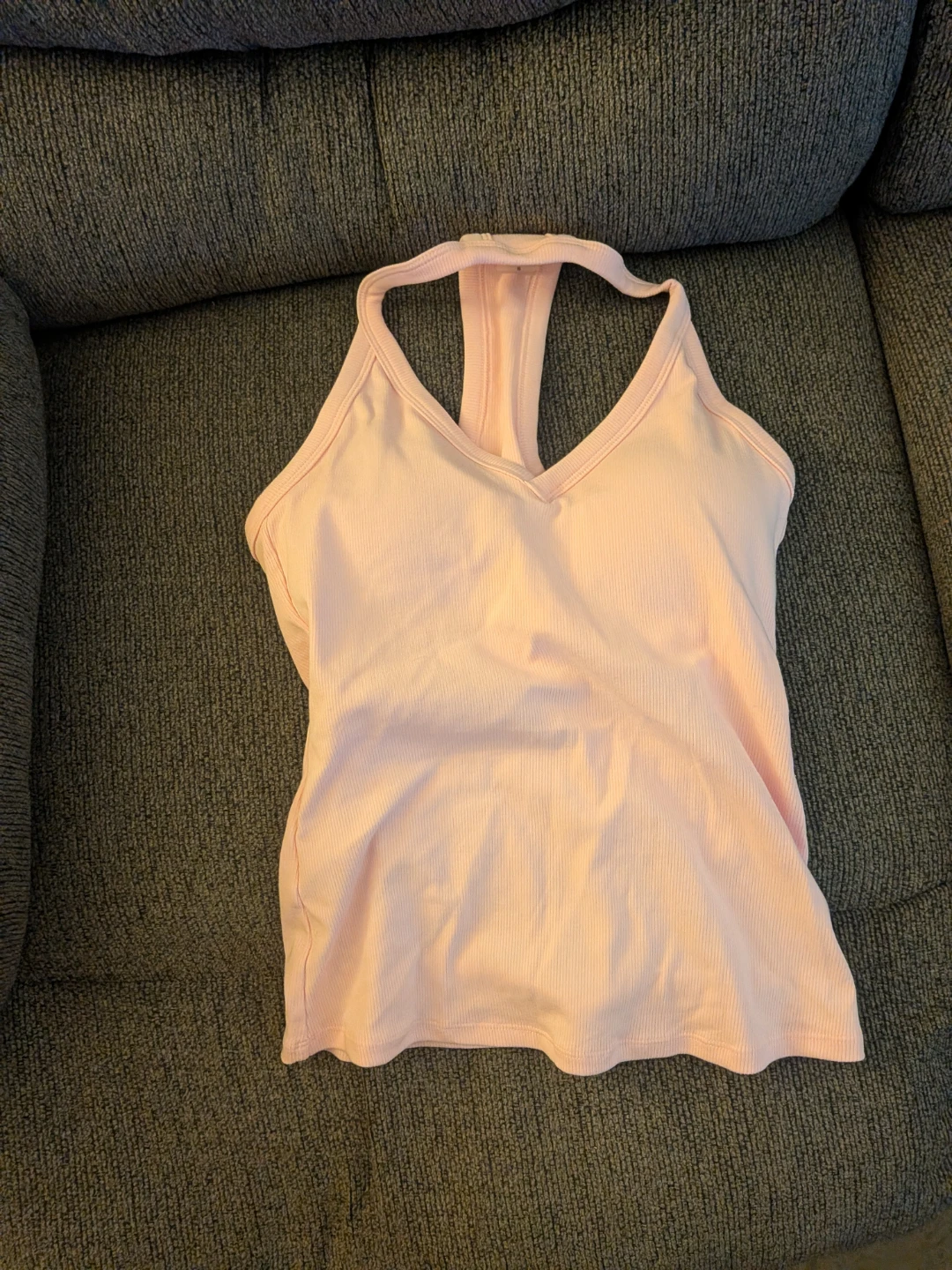 pink ribbed halter tank top,  pick up in st Albert