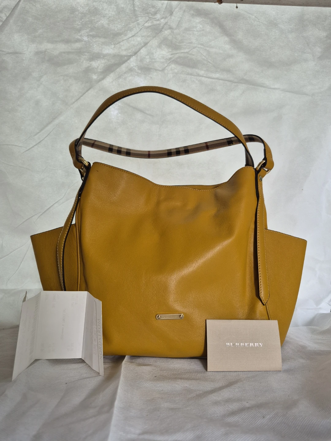 Burberry Yellow Canterbury calfskin Leather Hobo Shoulder Bag