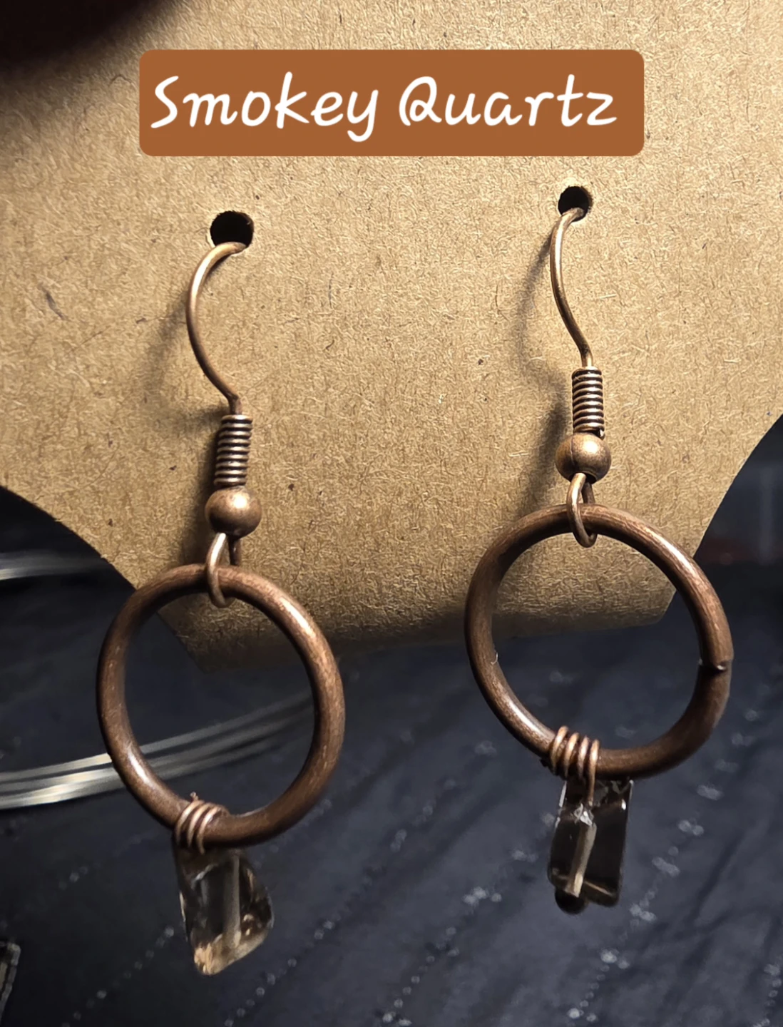 Smokey Quartz Minimalist Hoop Earrings - photo 4