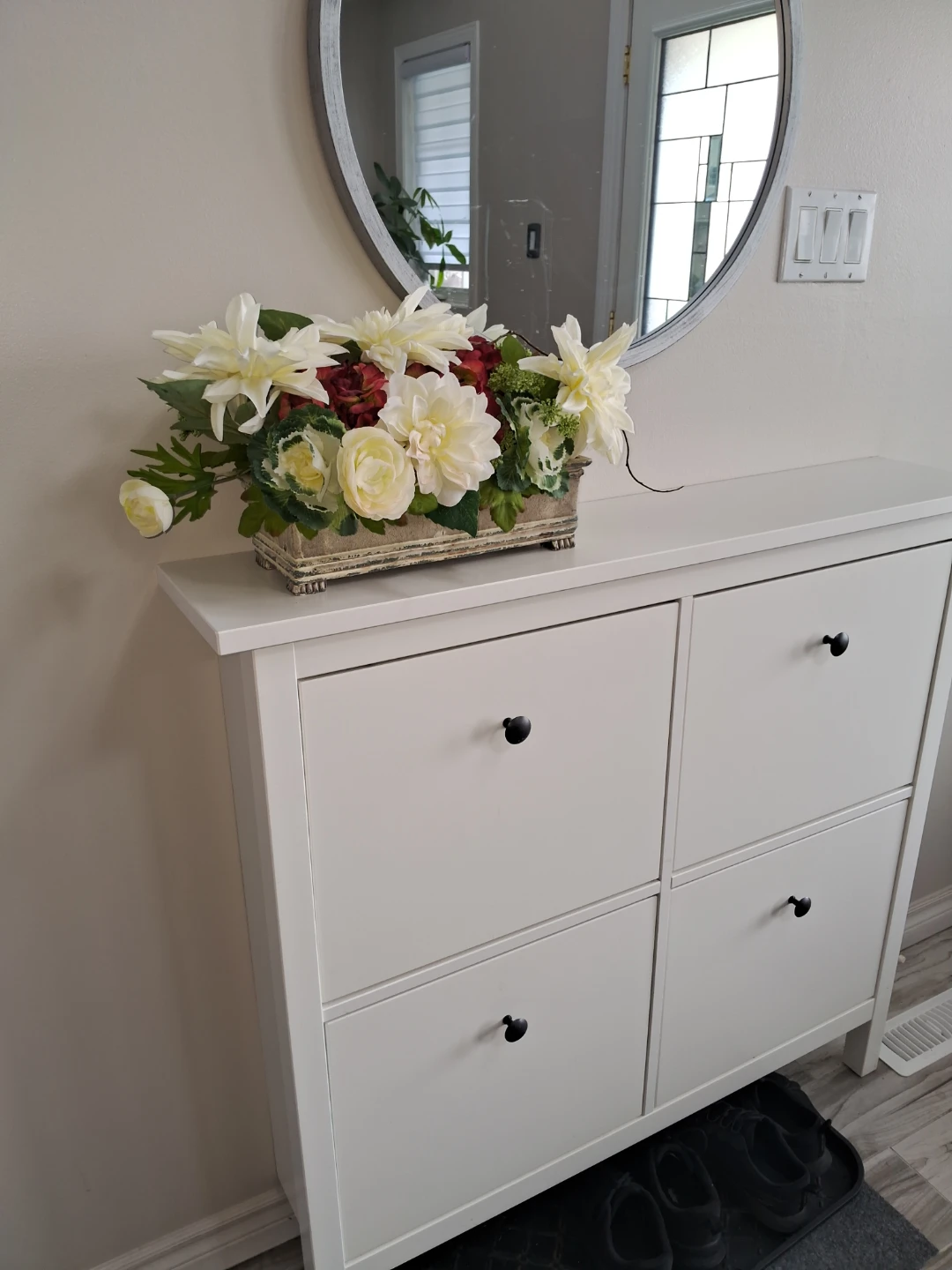 Artificial Flower Arrangement in Rustic Box