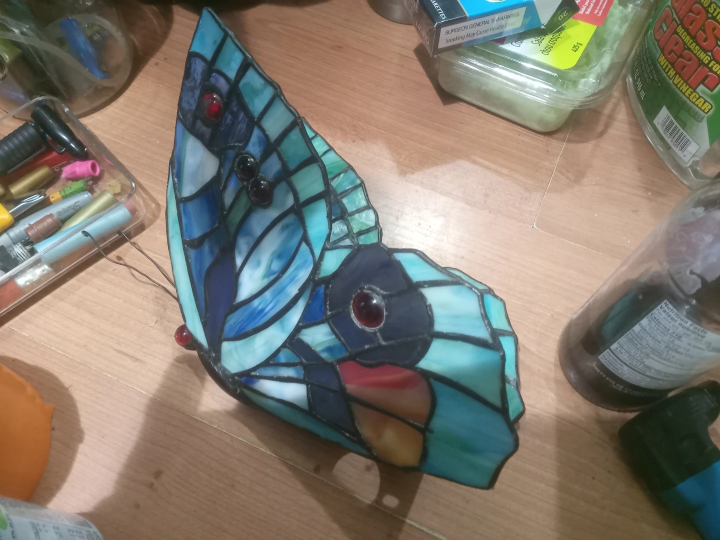 Stained Glass Butterfly Lamp Shade - photo 3