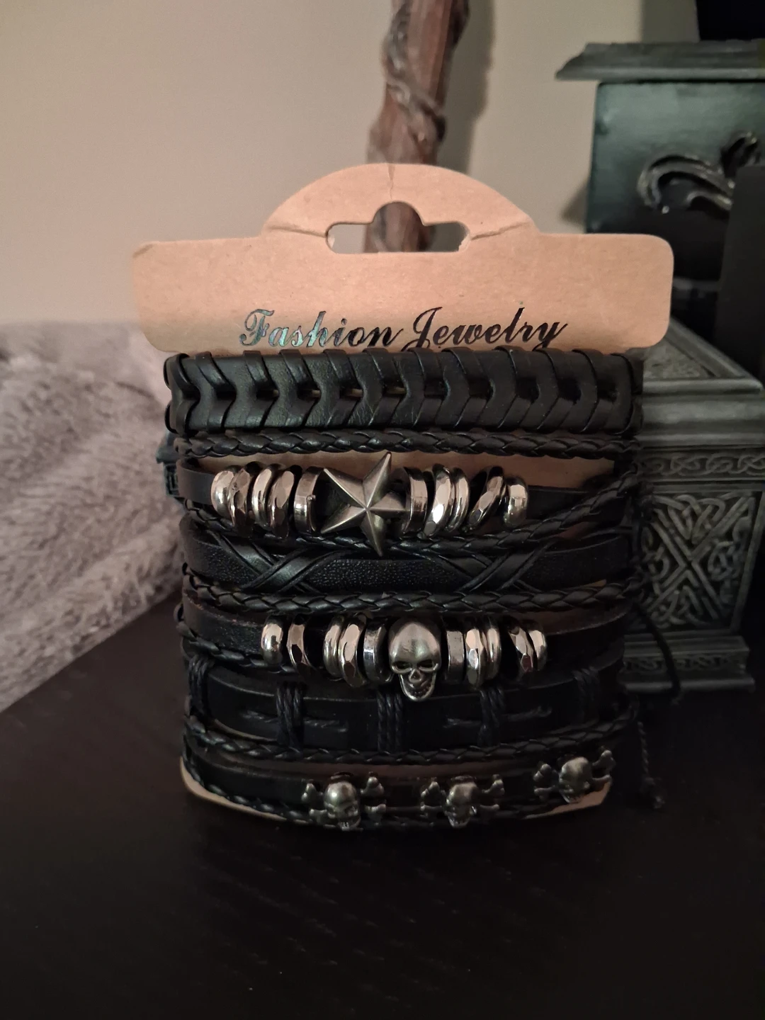 Goth/Punk Leather Cuff Bracelets - photo 2