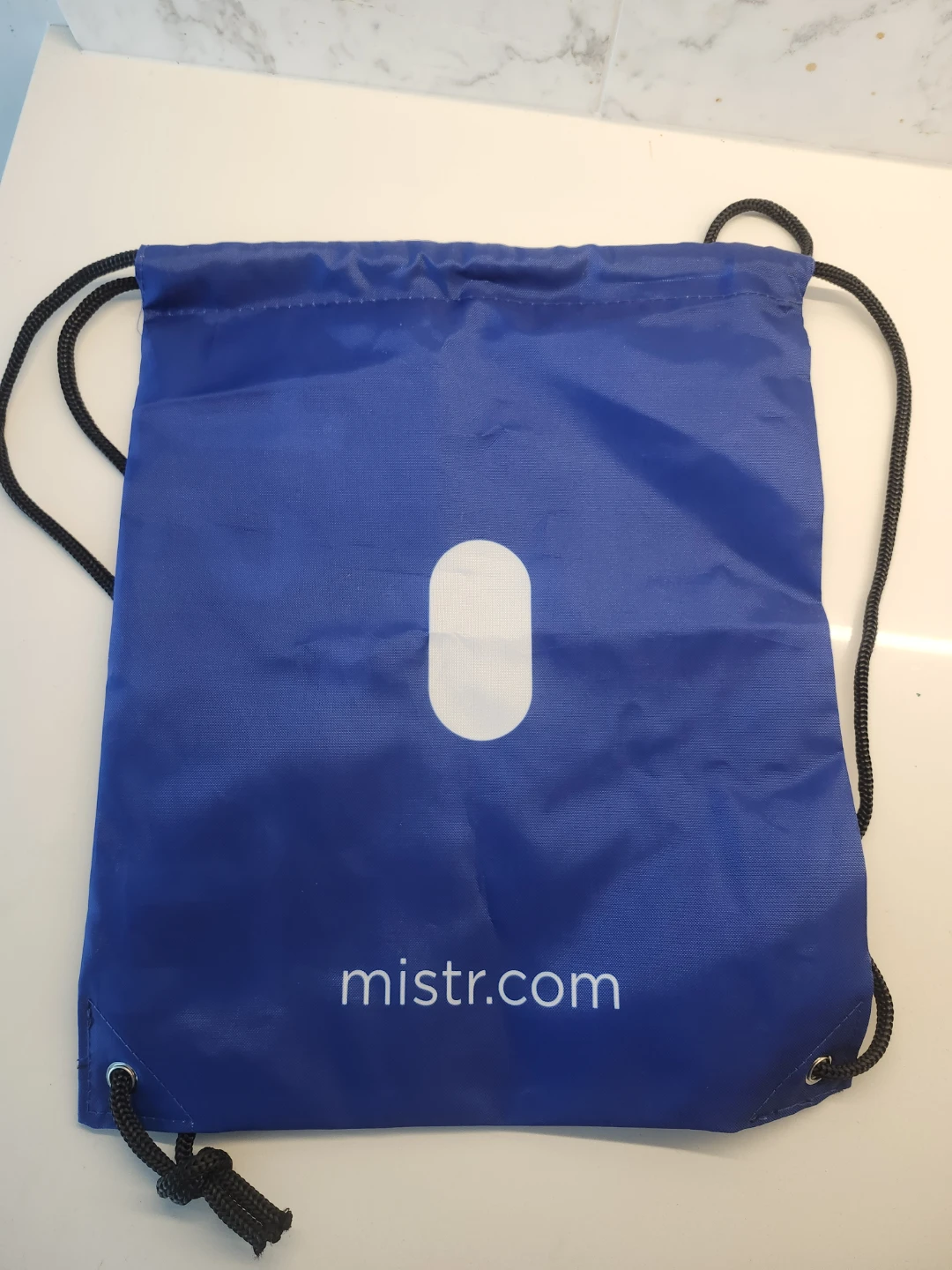 MISTR.com Blue Drawstring Bag