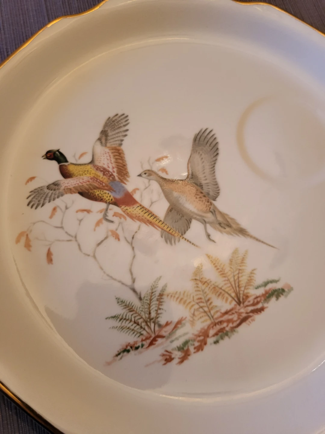 Set of 3 Georgian China Snack Plates with 22kt Gold Trim - photo 3