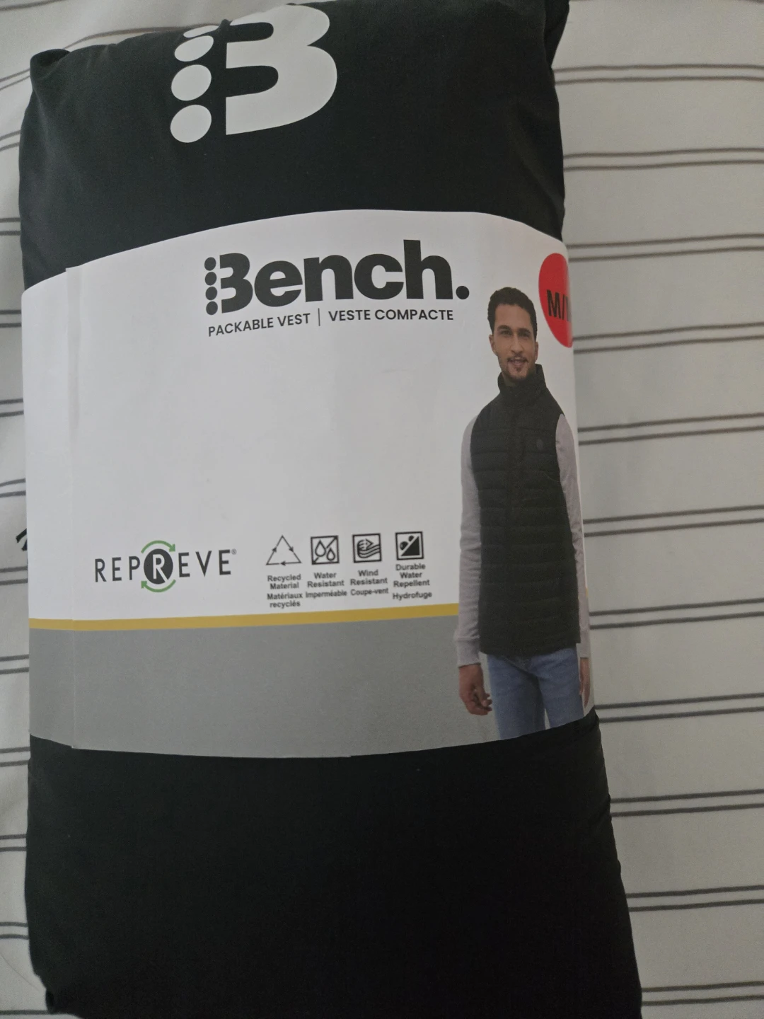 Bench Packable Vest - Black, Size M