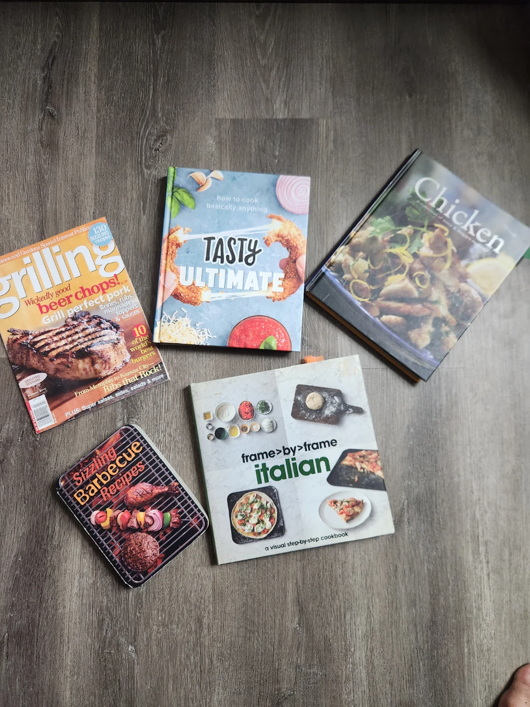 Set of 5 Cookbooks: Grilling, Chicken, Italian, and More