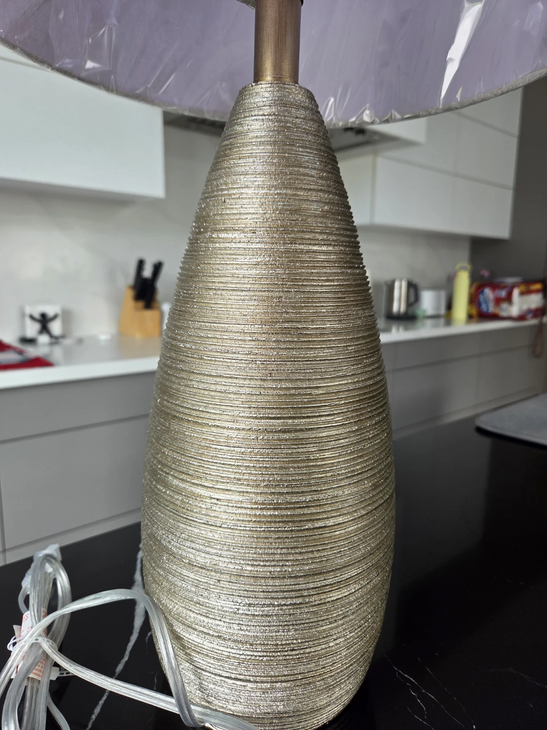 Pair of Textured Table Lamps - Gold - photo 2