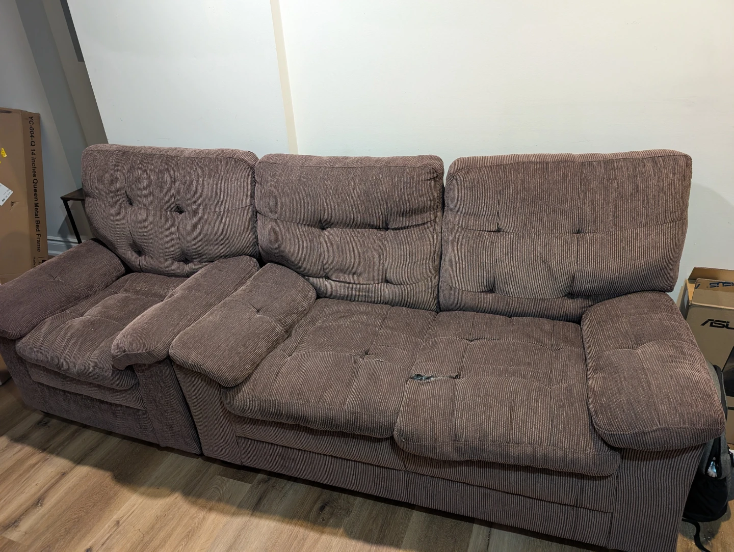 Brown Corduroy Sofa - photo 2