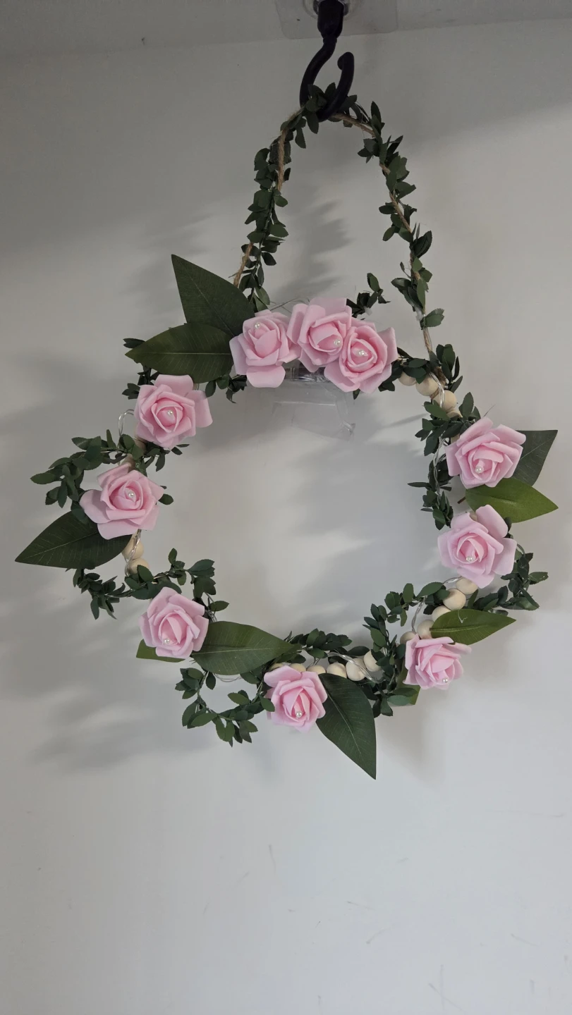 Pearl Floral Wreath with LED Lights - photo 2