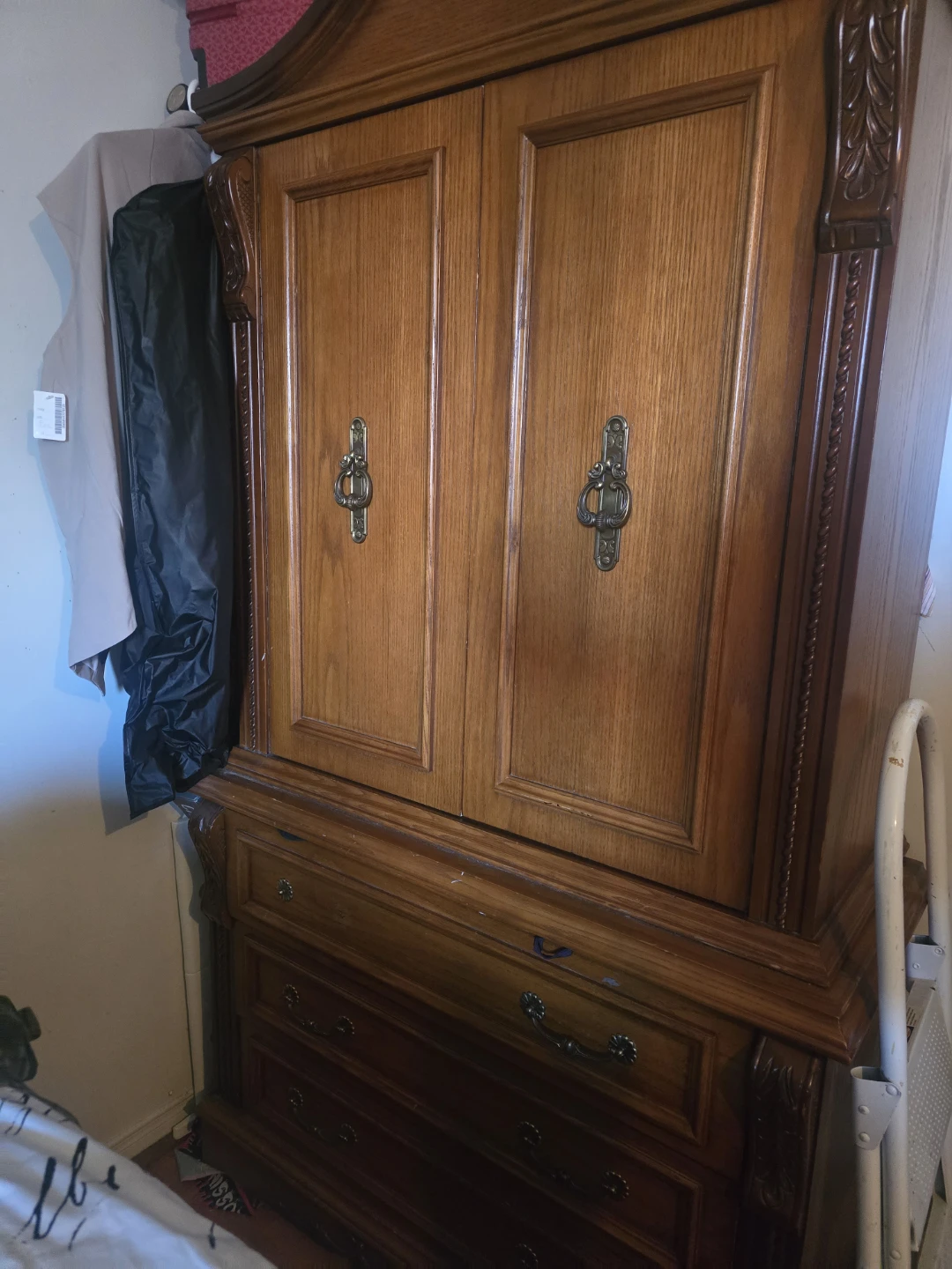 Wooden Armoire with Drawers