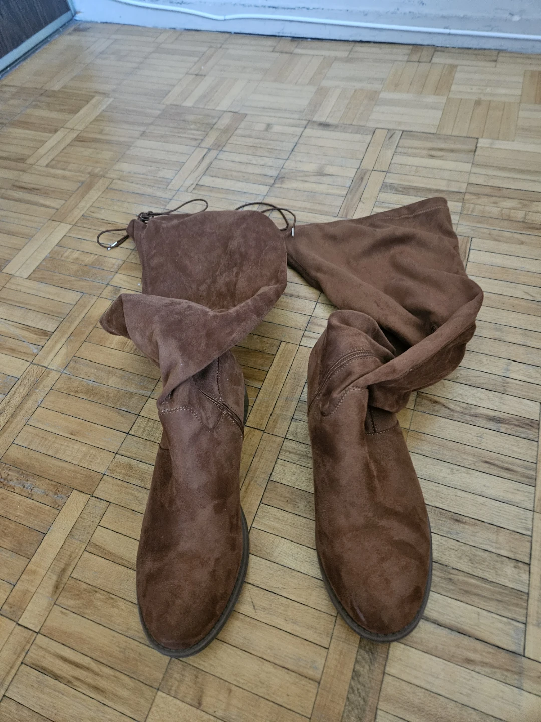 Brown Suede-like Over-the-Knee Boots - photo 2