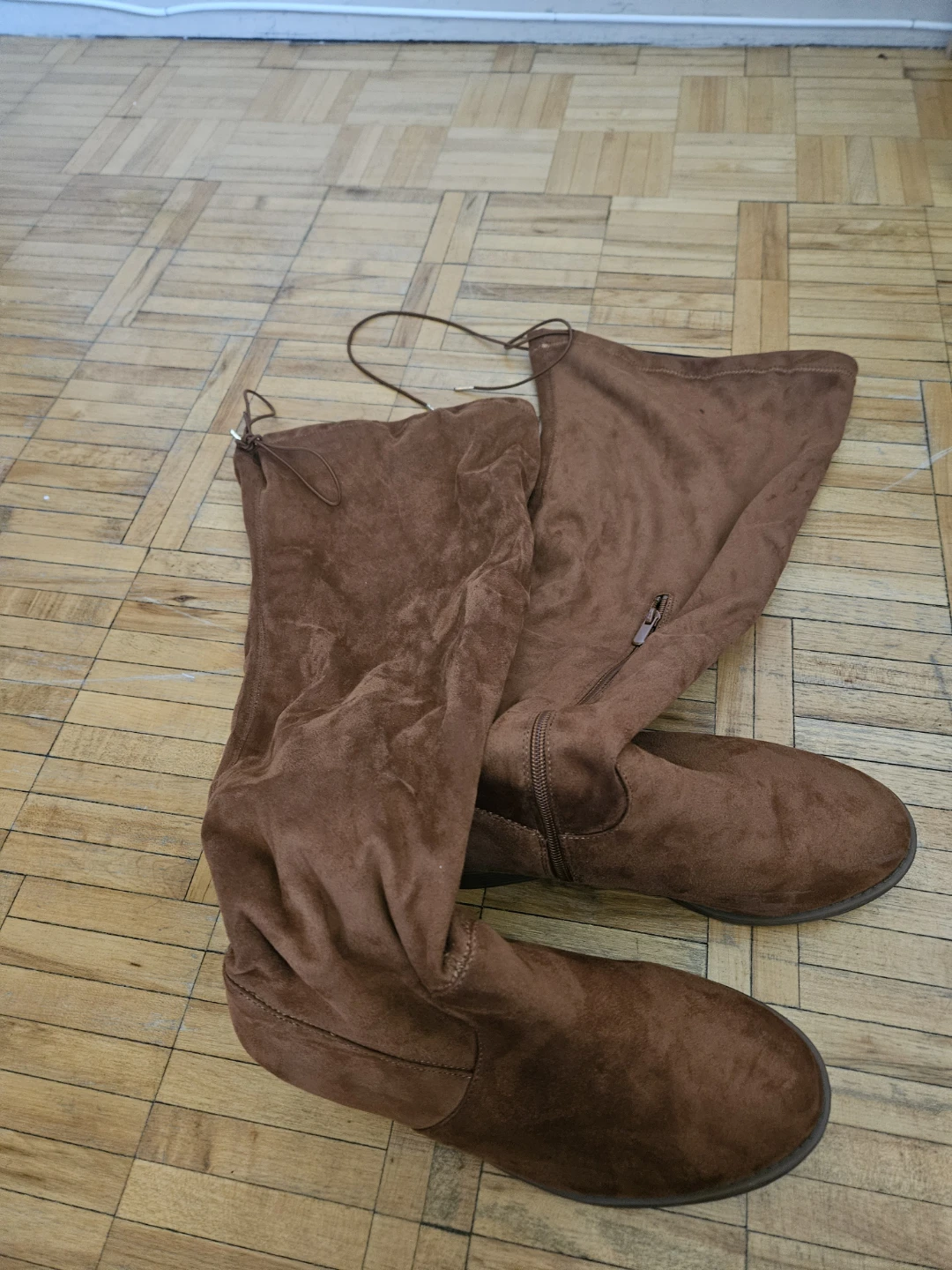 Brown Suede-like Over-the-Knee Boots - photo 3