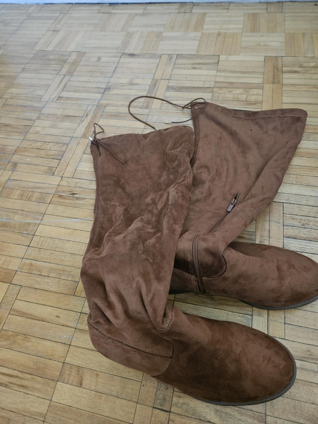 Brown Suede-like Over-the-Knee Boots - photo 4