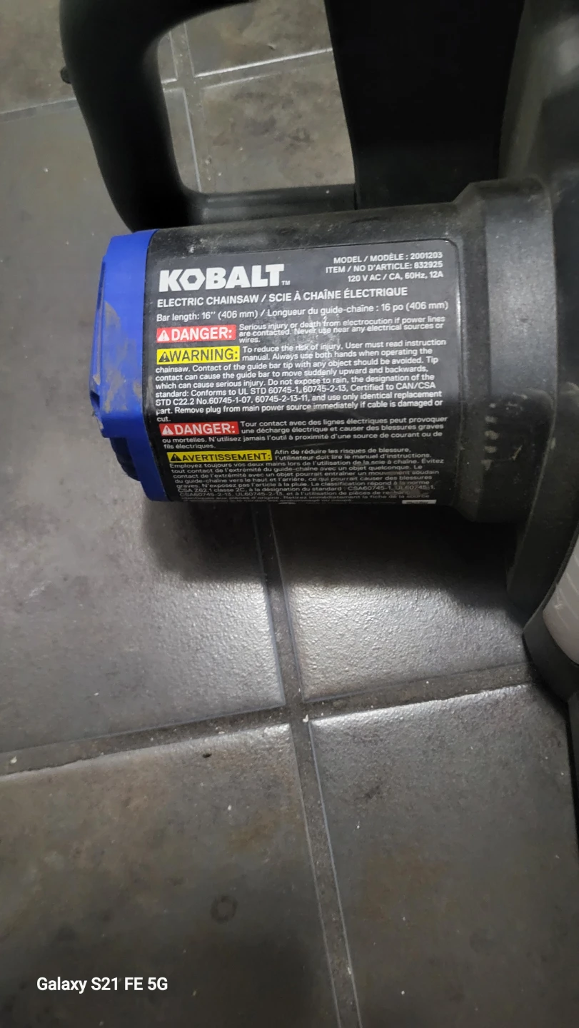 Kobalt Electric Chainsaw 16" Bar - photo 2