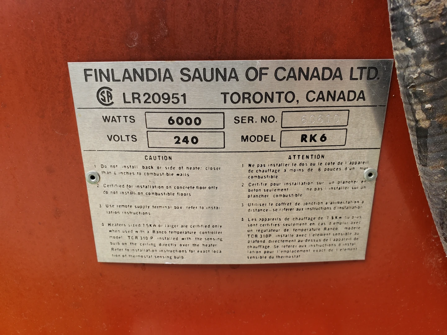 Finlandia Sauna RK6 Heater - photo 2
