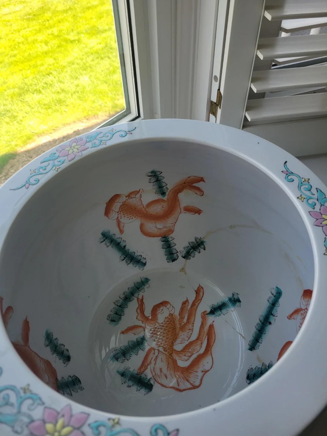 Vintage Chinoiserie Fishbowl Planter - photo 2