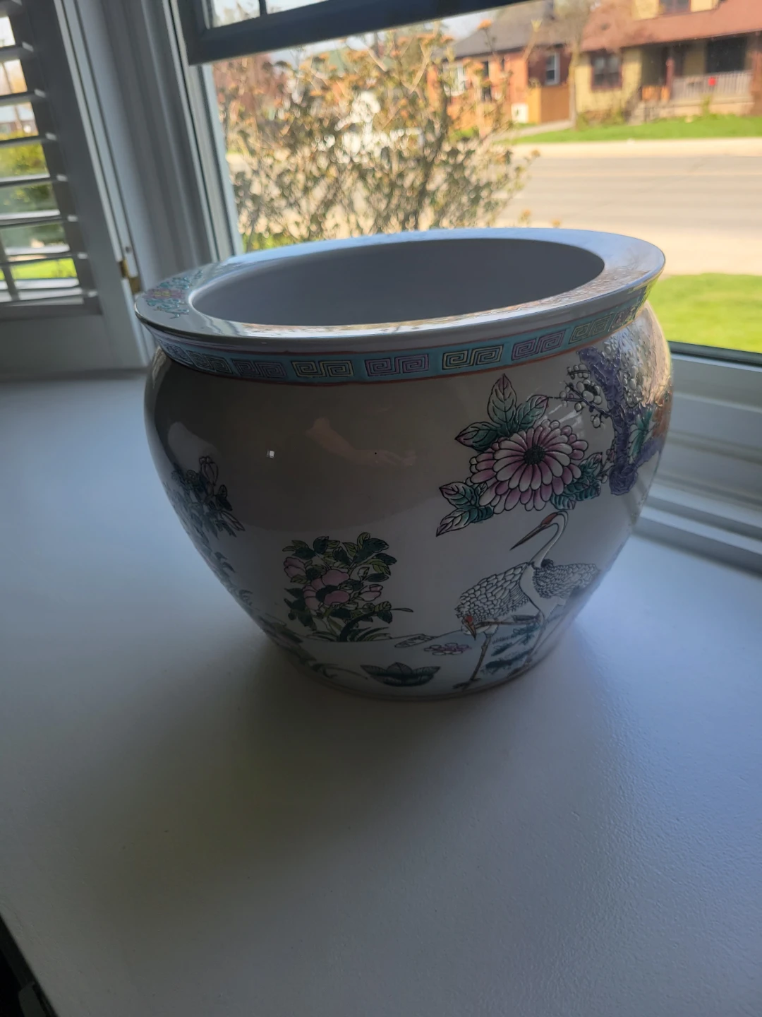 Vintage Chinoiserie Fishbowl Planter - photo 3