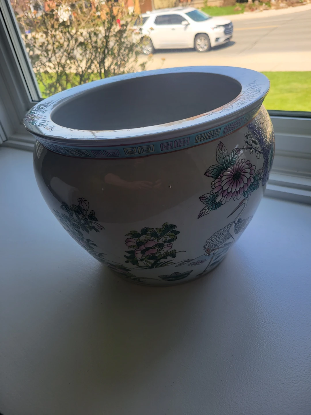Vintage Chinoiserie Fishbowl Planter - photo 4