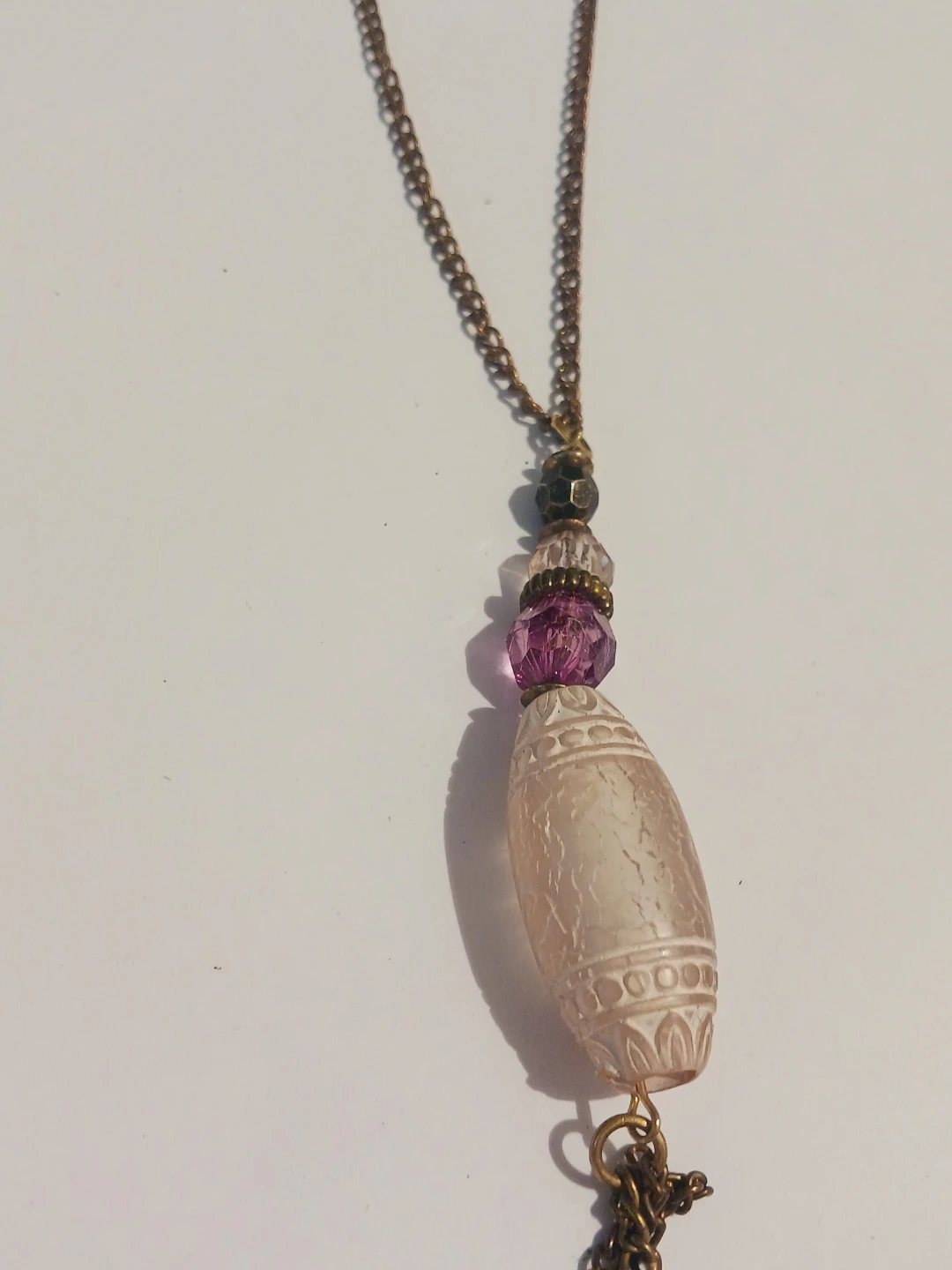 Unique Pendant Necklace with Brass Chain