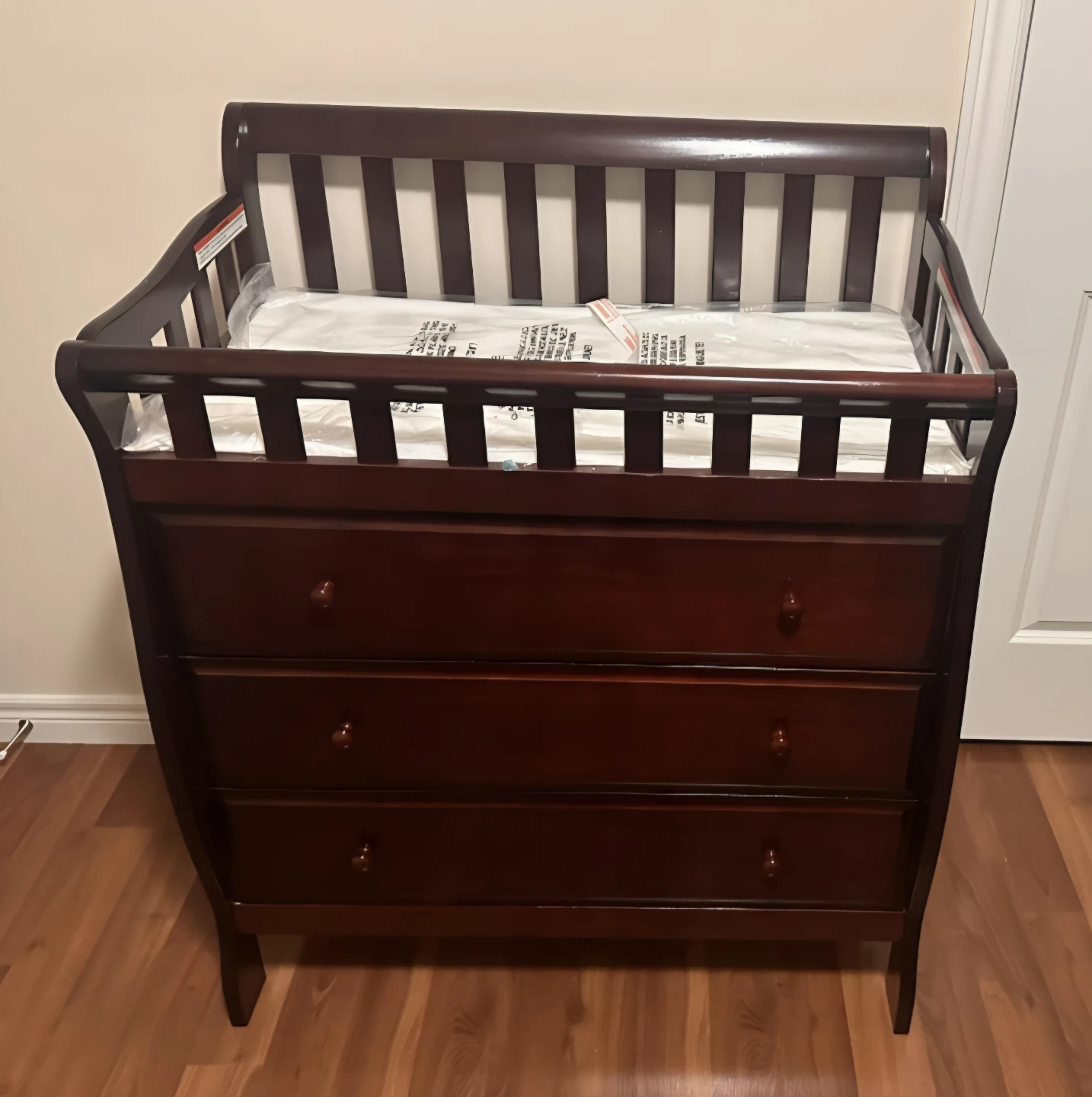 Solid Wood Baby Changing Table Dresser with Drawers