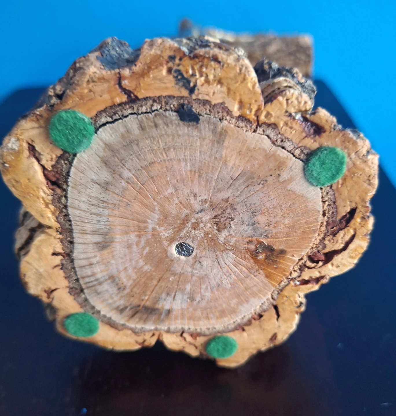 Vintage Tabletop Cork Bark Wood Cross Crucifix - photo 5