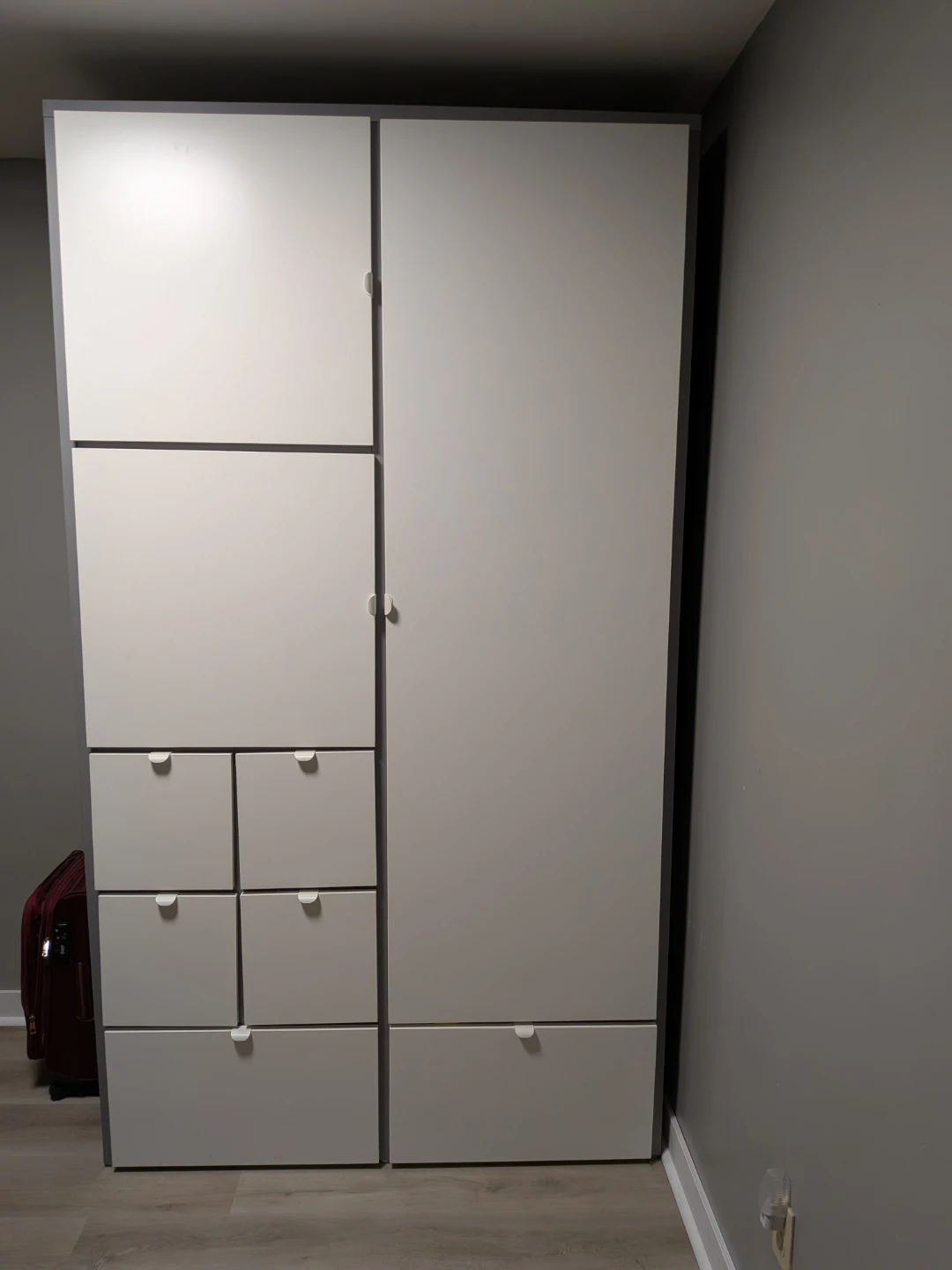 IKEA White and Grey Wardrobe with Drawers and Hanging Space