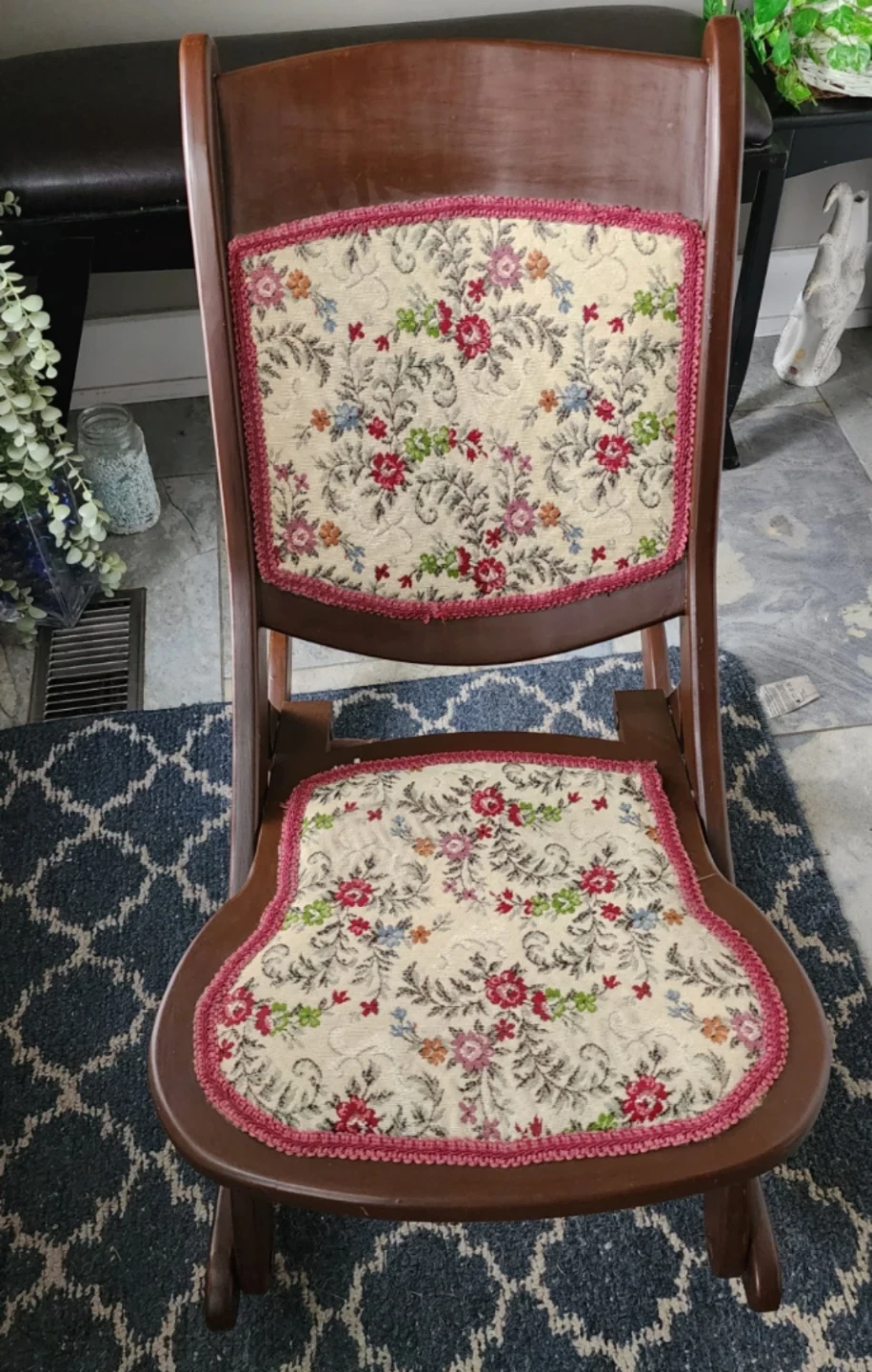 VTG Folding Rocking Chair Mid Century Style, Victorian - photo 5